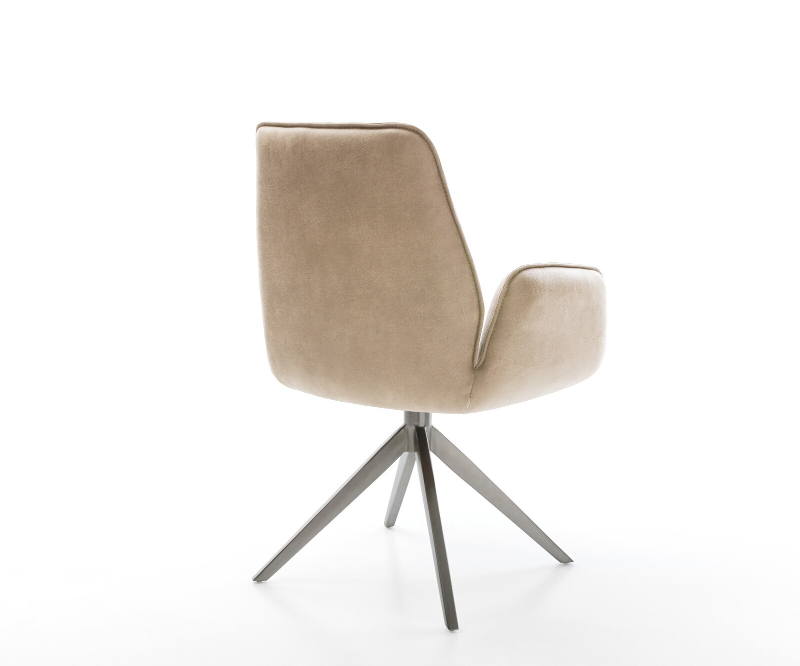 Drehstuhl Zoa-Flex Mikrofaser Beige Vintage Kreuzgestell breit Graphit 360° drehbar Wippfunktion Taschenfederkern 5