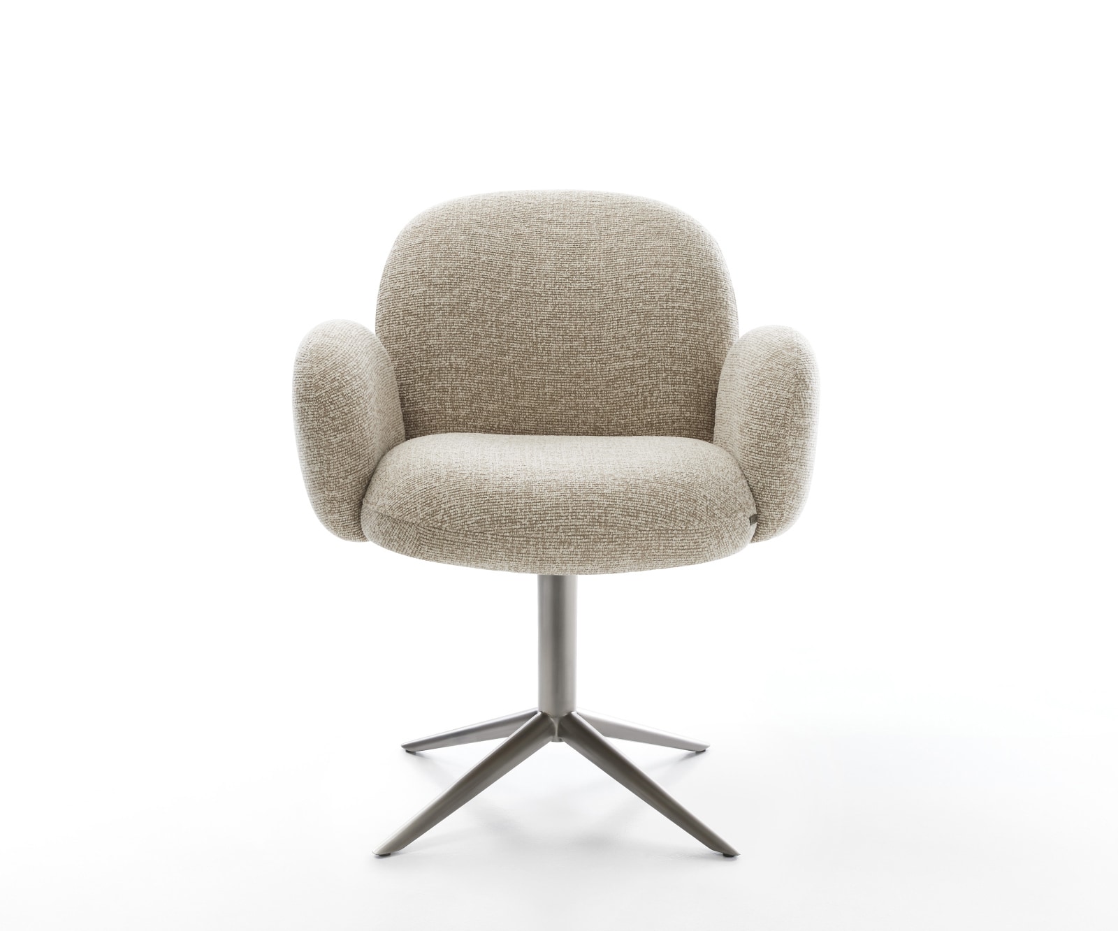 Drehstuhl Nube-Flex mit Armlehnen Webstoff Soft Beige Fußkreuz Graphit 360° drehbar Wippfunktion Taschenfederkern 2