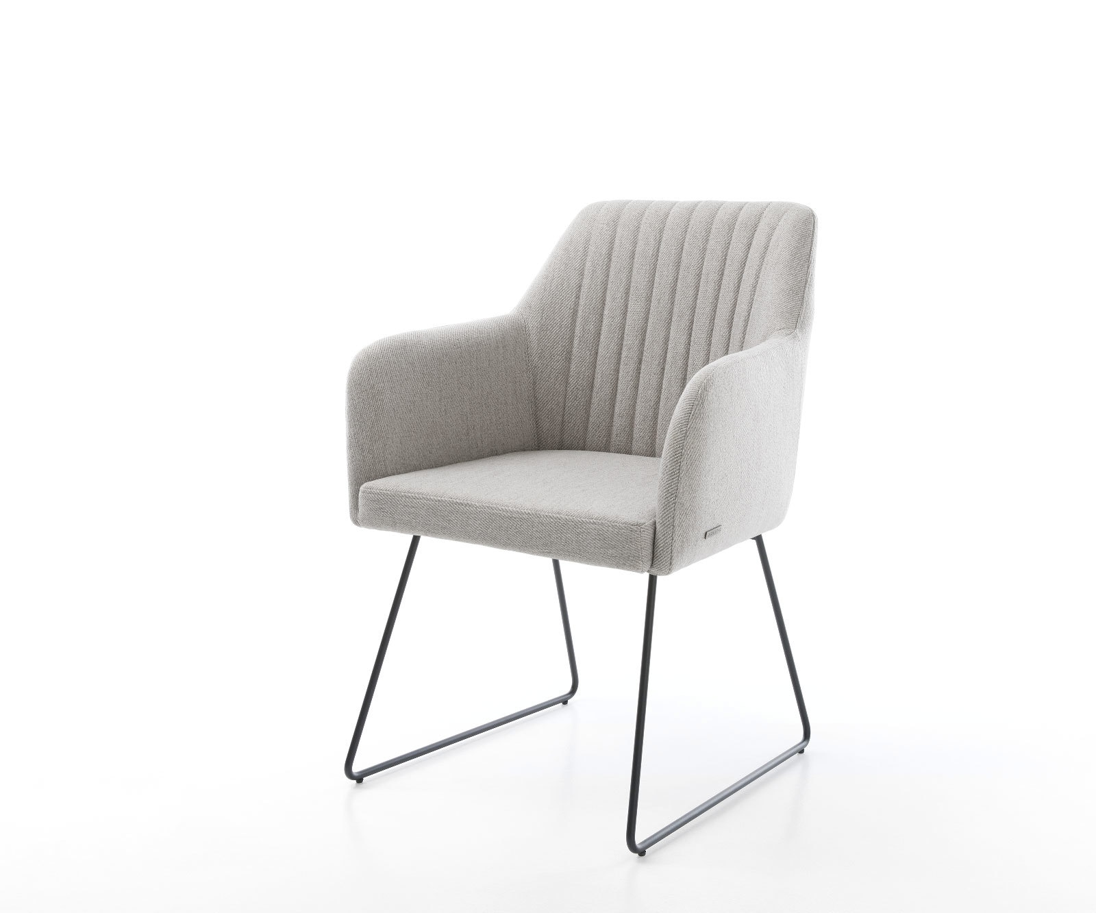 Esszimmerstuhl Greg-Flex Stripes Hellgrau Kufengestell Schwarz Taschenfederkern Esszimmerstuhl Greg-Flex Stripes Hellgrau Kufengestell Schwarz Taschenfederkern