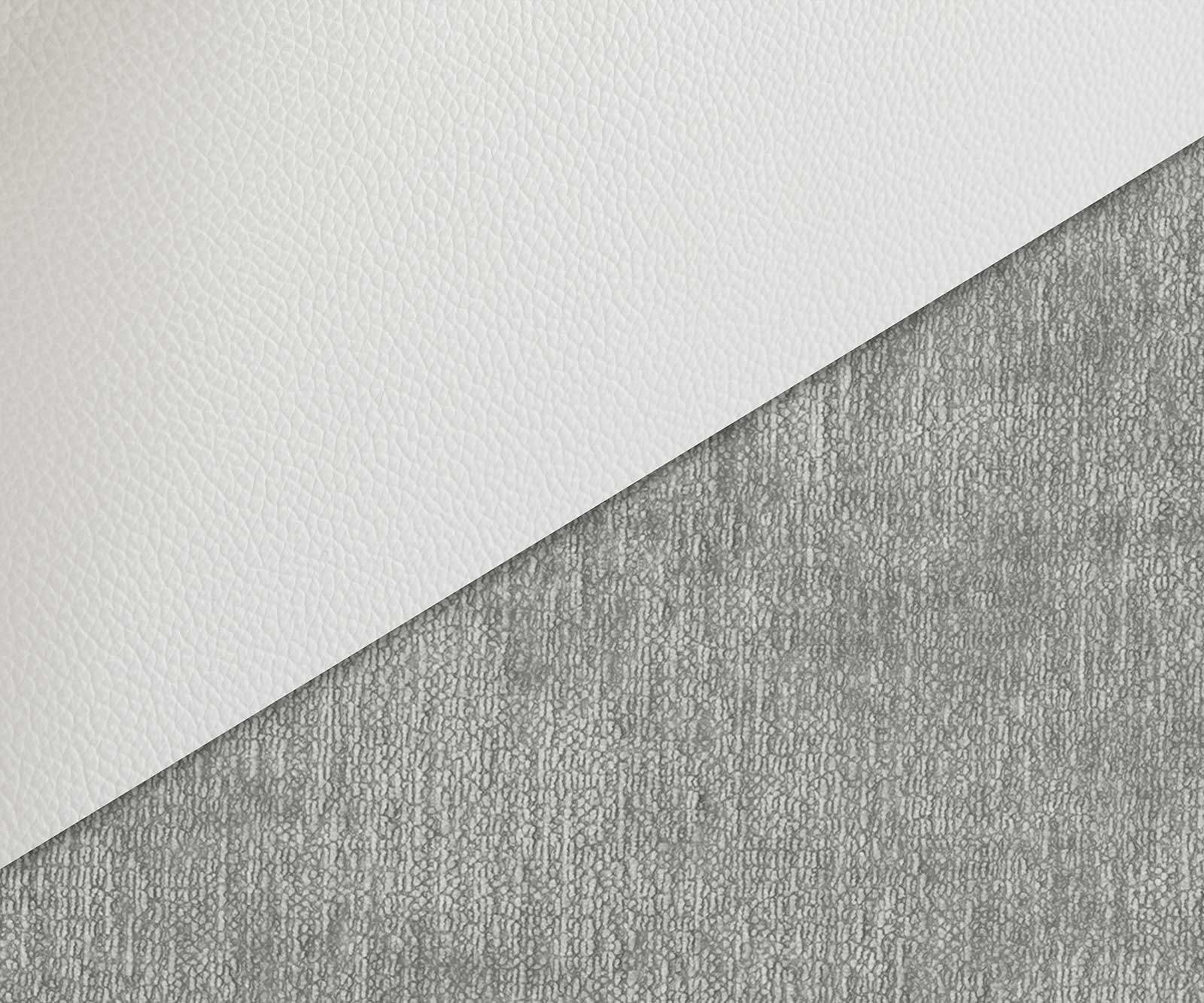 Drehstuhl Pejo-Flex Materialmix Echtleder Weiß-Silbergrau Kreuzgestell breit Weiß 360° drehbar Wippfunktion Taschenfederkern 3