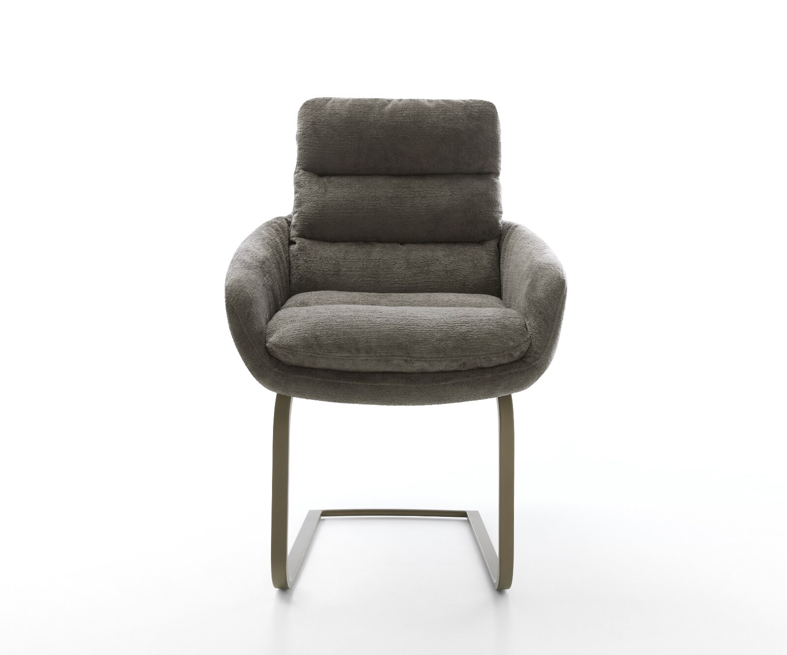 Freischwinger Abelia-Flex mit Armlehnen Bouclé Soft Schlamm Freischwinger flach Effektfinish Titan 2