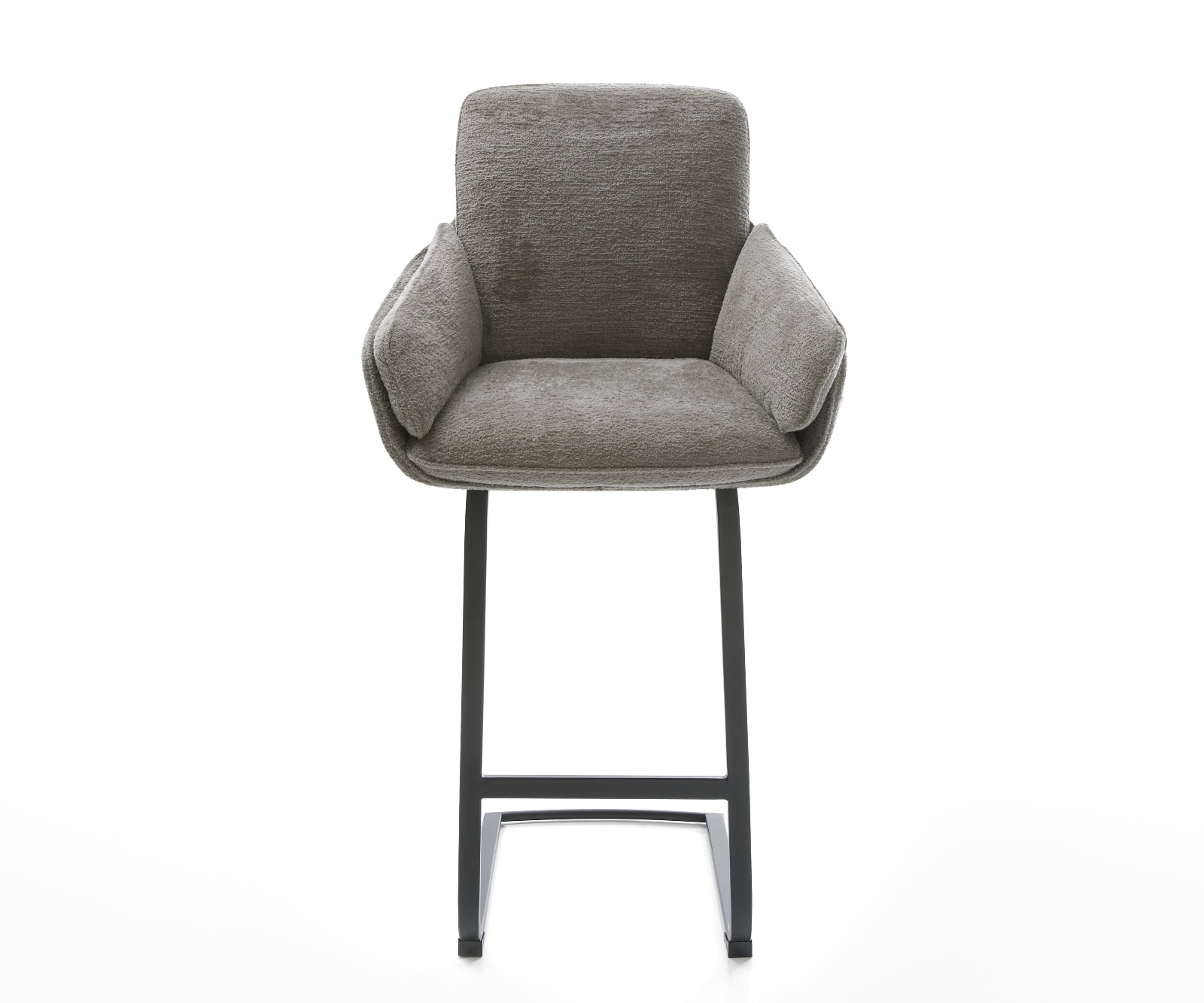Barstuhl Luan-Flex Bouclé Soft Schlamm Freischwinger Flach Metall Schwarz 1
