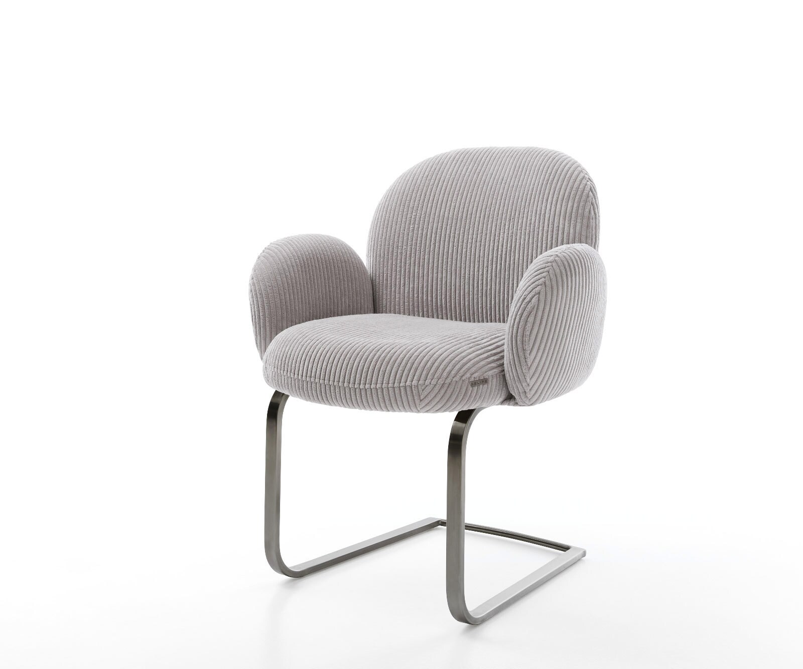 Freischwinger Nube-Flex mit Armlehnen Cord Silbergrau Freischwinger flach Graphit Taschenfederkern 1