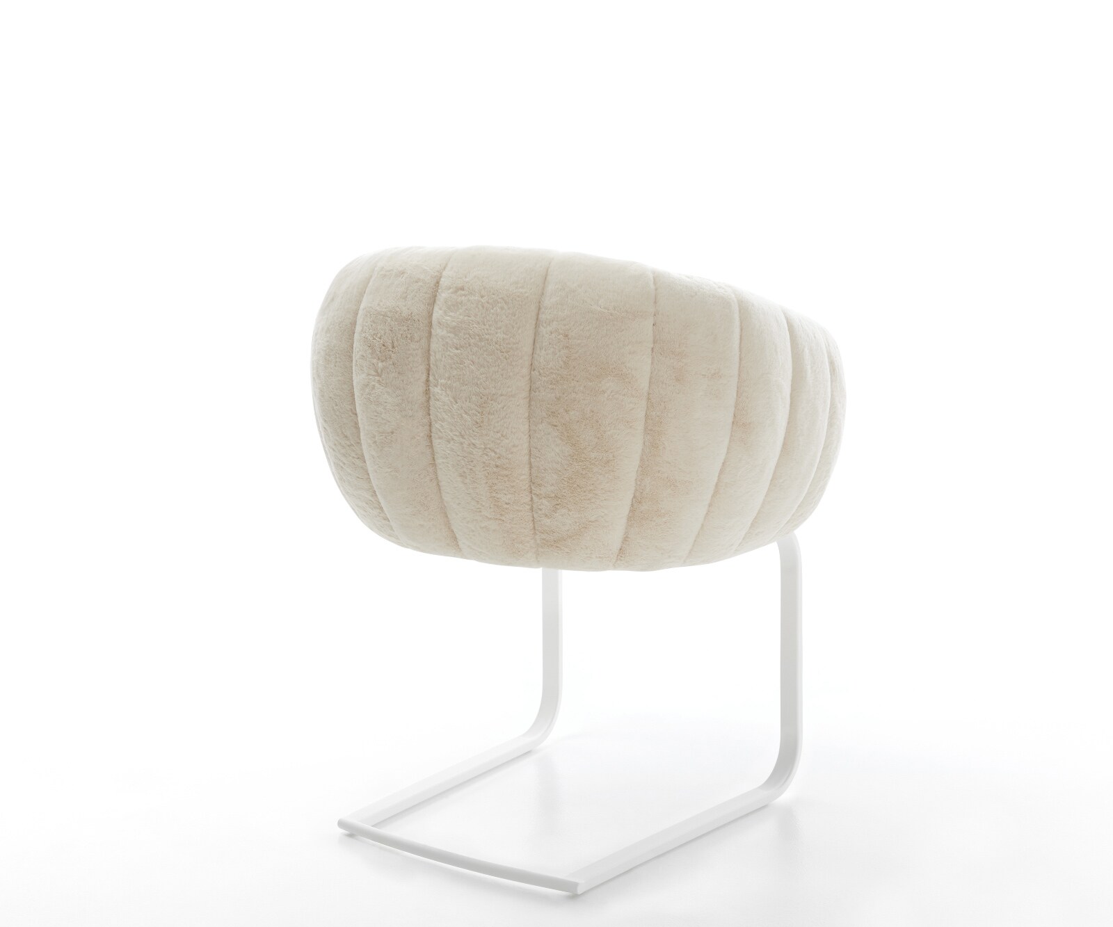 Freischwinger Jada-Flex Plüsch Creme-Weiß Freischwinger flach Weiß Taschenfederkern 5