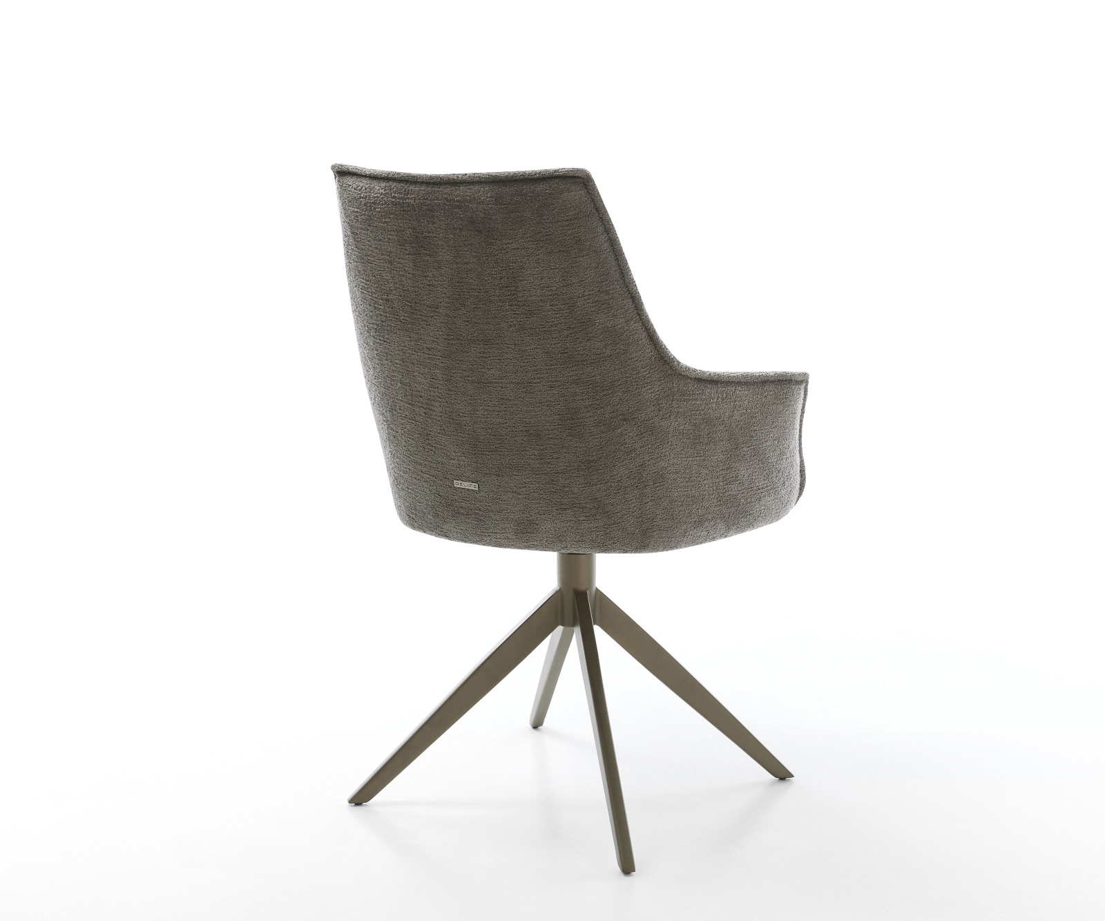 Drehstuhl Alja-Flex mit Armlehnen Bouclé Soft Schlamm Kreuzgestell breit Effektfinish Titan 360° drehbar Wippfunktion Taschenfederkern 4