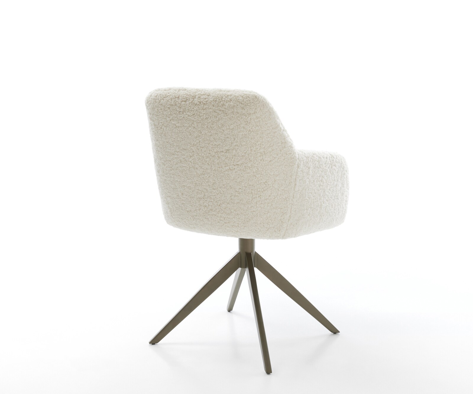 Drehstuhl Greg-Flex Teddystoff Beige Kreuzgestell breit Effektfinish Titan 360° drehbar Wippfunktion Taschenfederkern 5