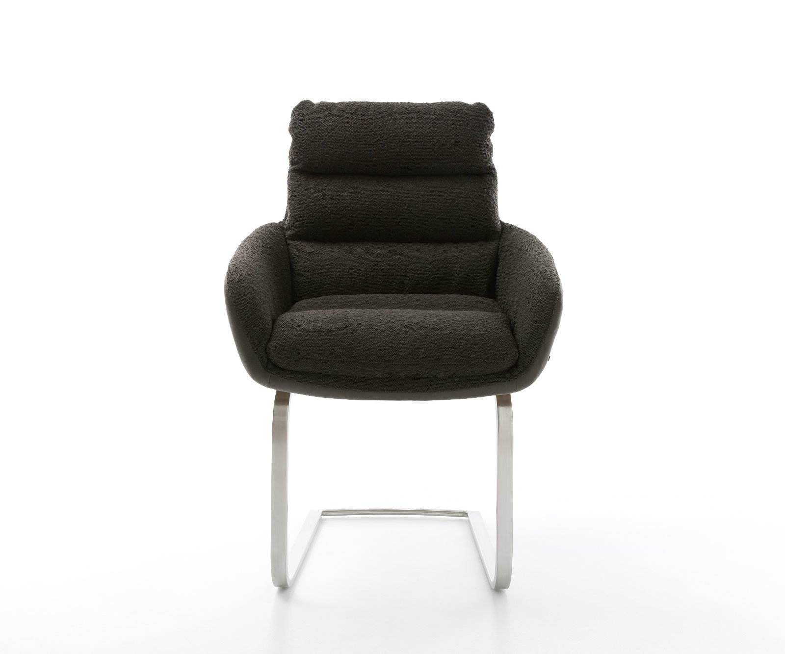 Freischwinger Abelia-Flex mit Armlehnen Materialmix Schwarz Freischwinger flach Edelstahl 2