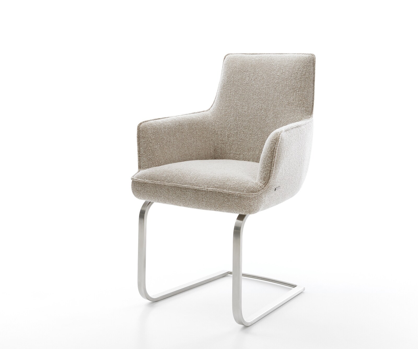 Freischwinger Heira-Flex mit Armlehnen Webstoff Soft Beige Freischwinger fl günstig online kaufen