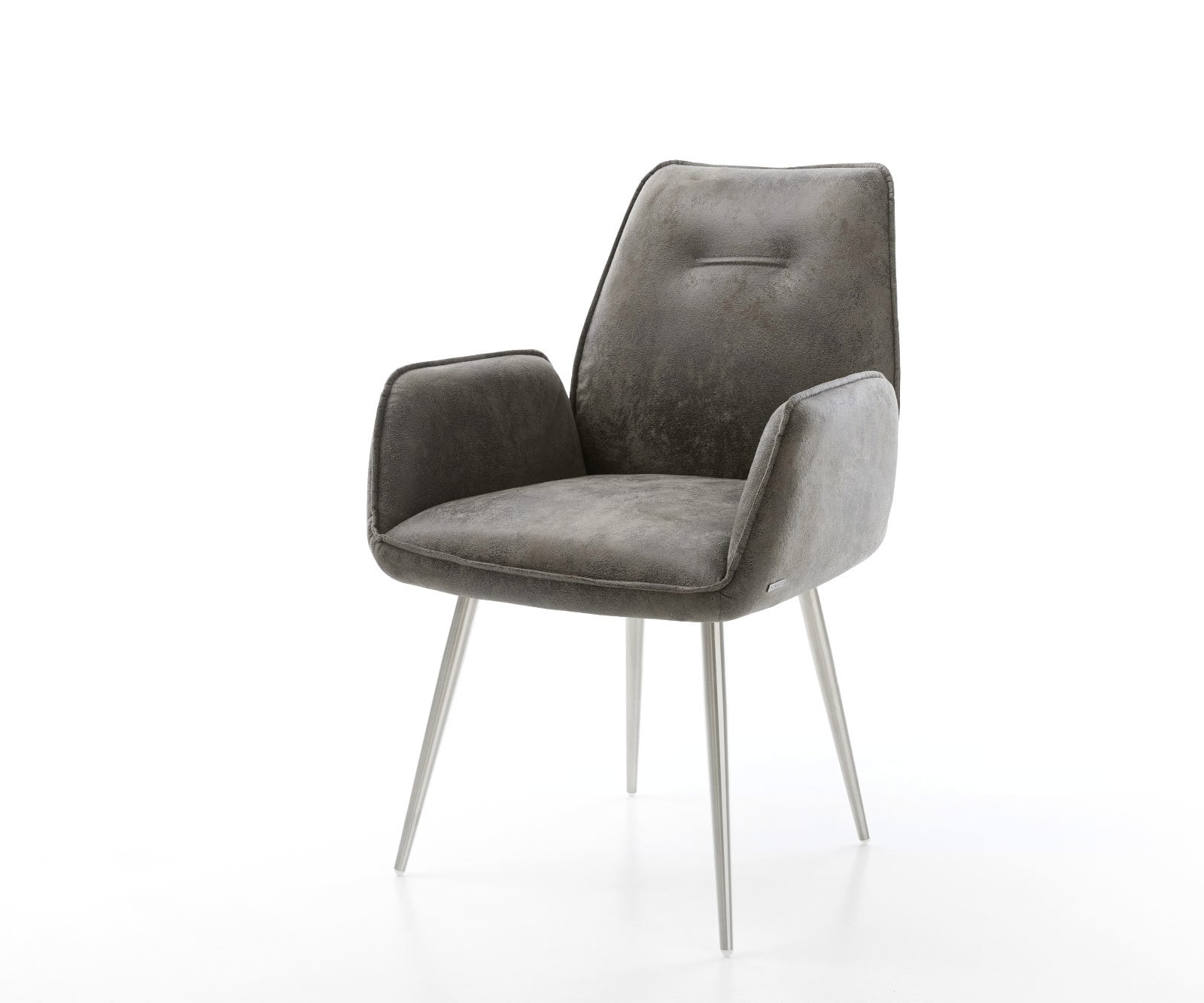 Esszimmerstuhl Zoa-Flex Mikrofaser Grau Antik 4-Fuß konisch Edelstahl Taschenfederkern Esszimmerstuhl Zoa-Flex Mikrofaser Grau Antik 4-Fuß konisch Edelstahl Taschenfederkern