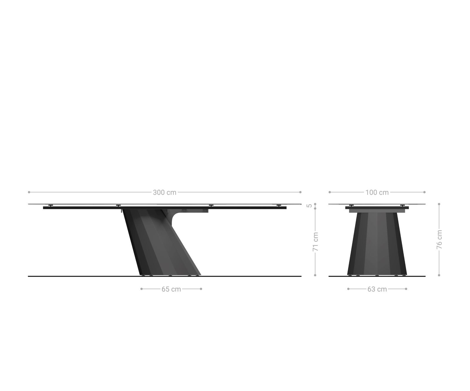 Esstisch Edge 300x100 Keramik Laminam® Emperador Extra Lucidato Dunkelbraun Parabel Metallic Gold 8