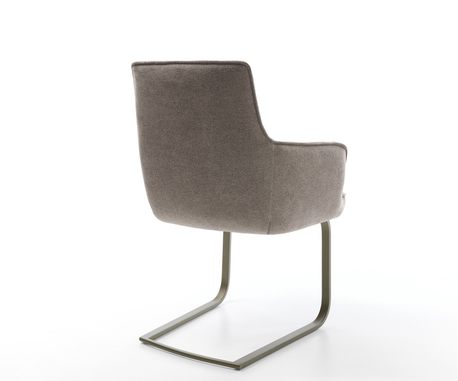 Freischwinger Heira-Flex mit Armlehnen Strukturstoff Soft Taupe Freischwinger flach Effektfinish Titan Taschenfederkern 4