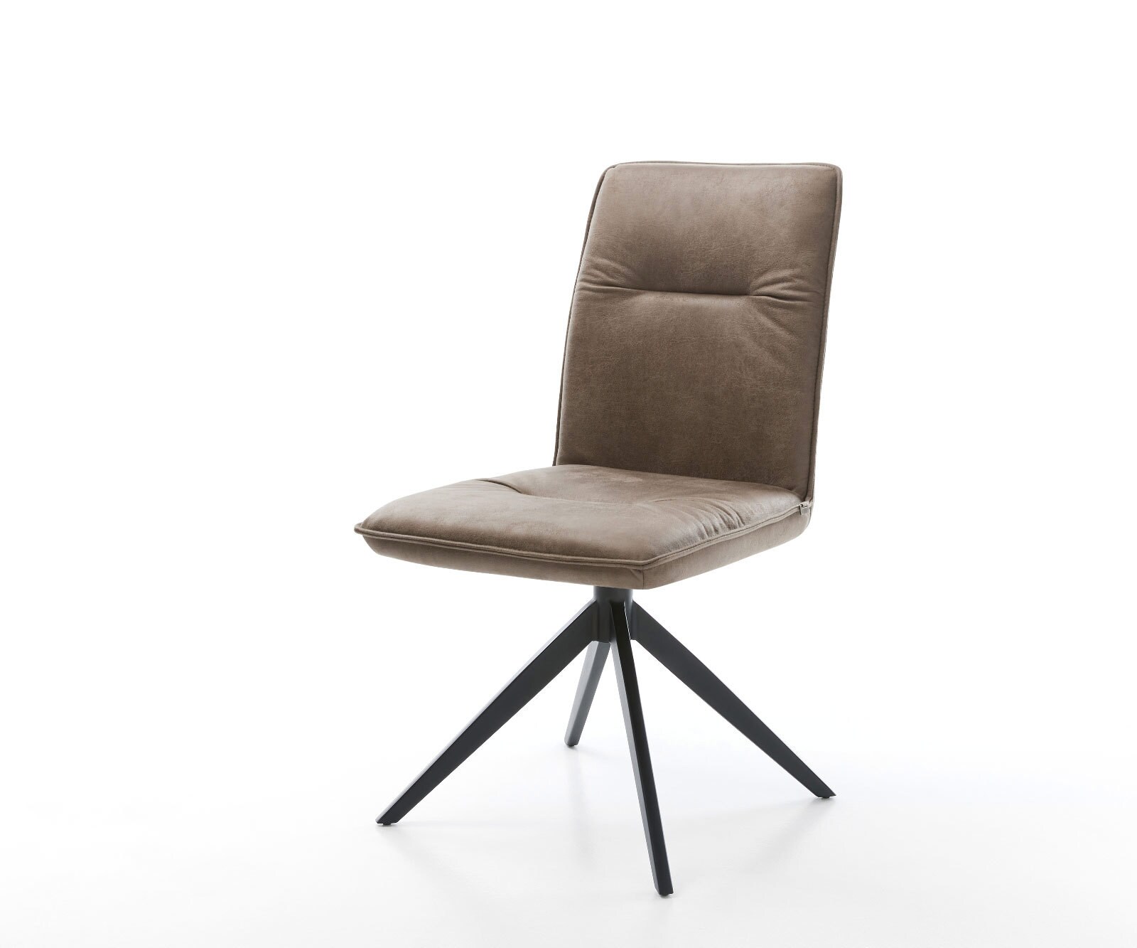 Drehstuhl Vinjo-Flex Mikrofaser Taupe Vintage Kreuzgestell breit Schwarz 36 günstig online kaufen