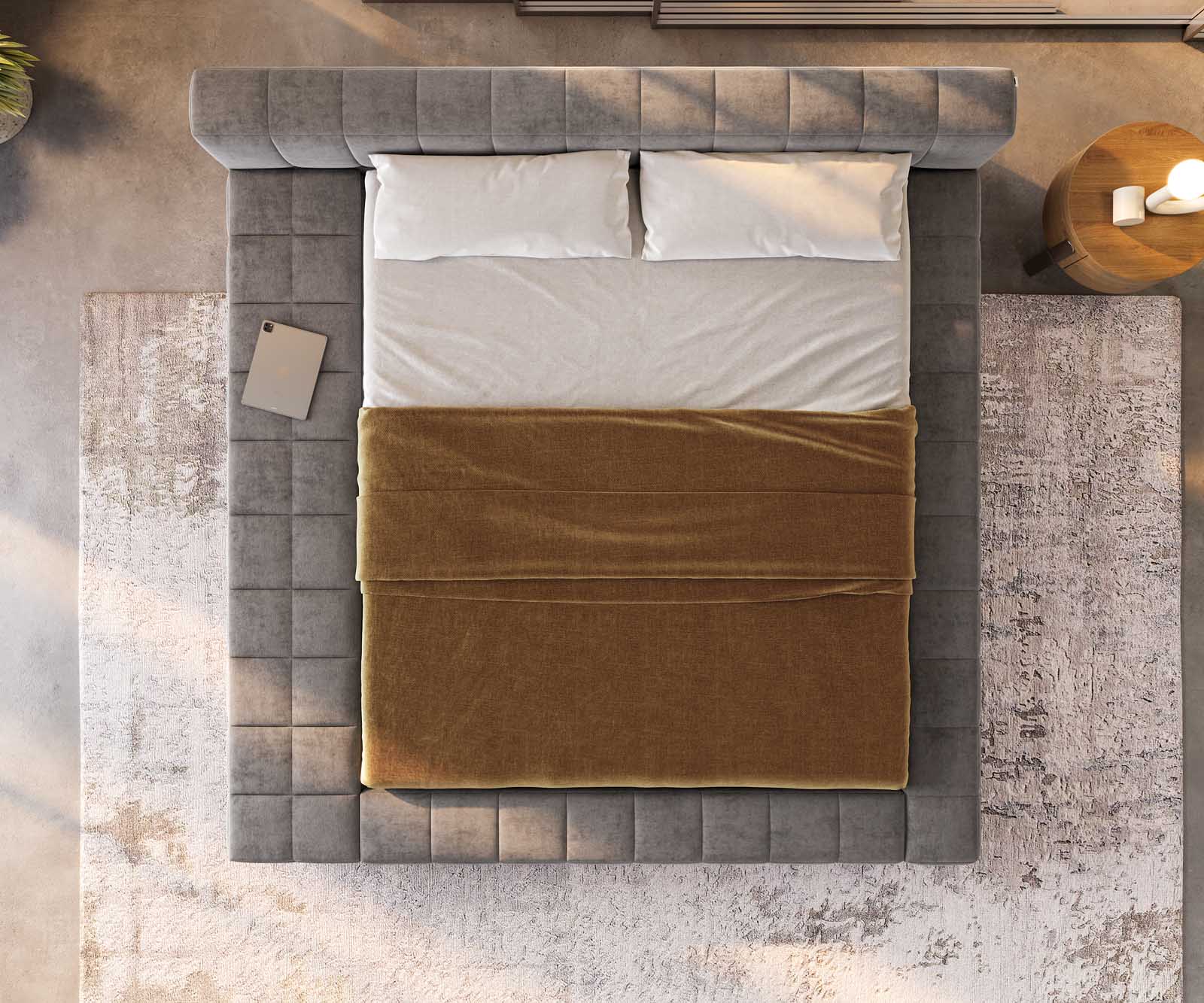 Polsterbettgestell Espazio 180x200 cm Mikrofaser Grau mit Stauraum 4