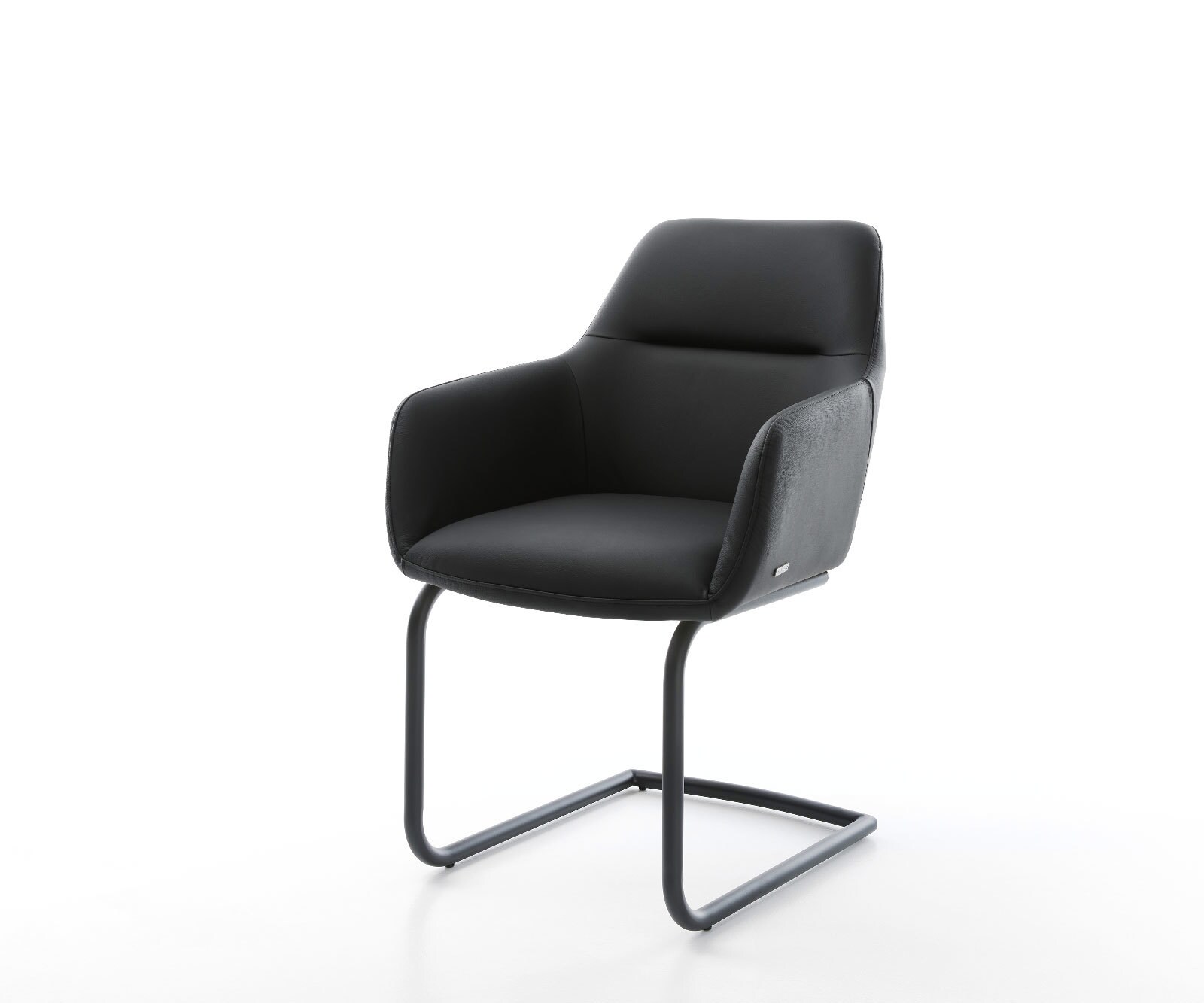 Freischwinger Pejo-Flex Echt-Leder Schwarz Freischwinger rund Schwarz Taschenfederkern