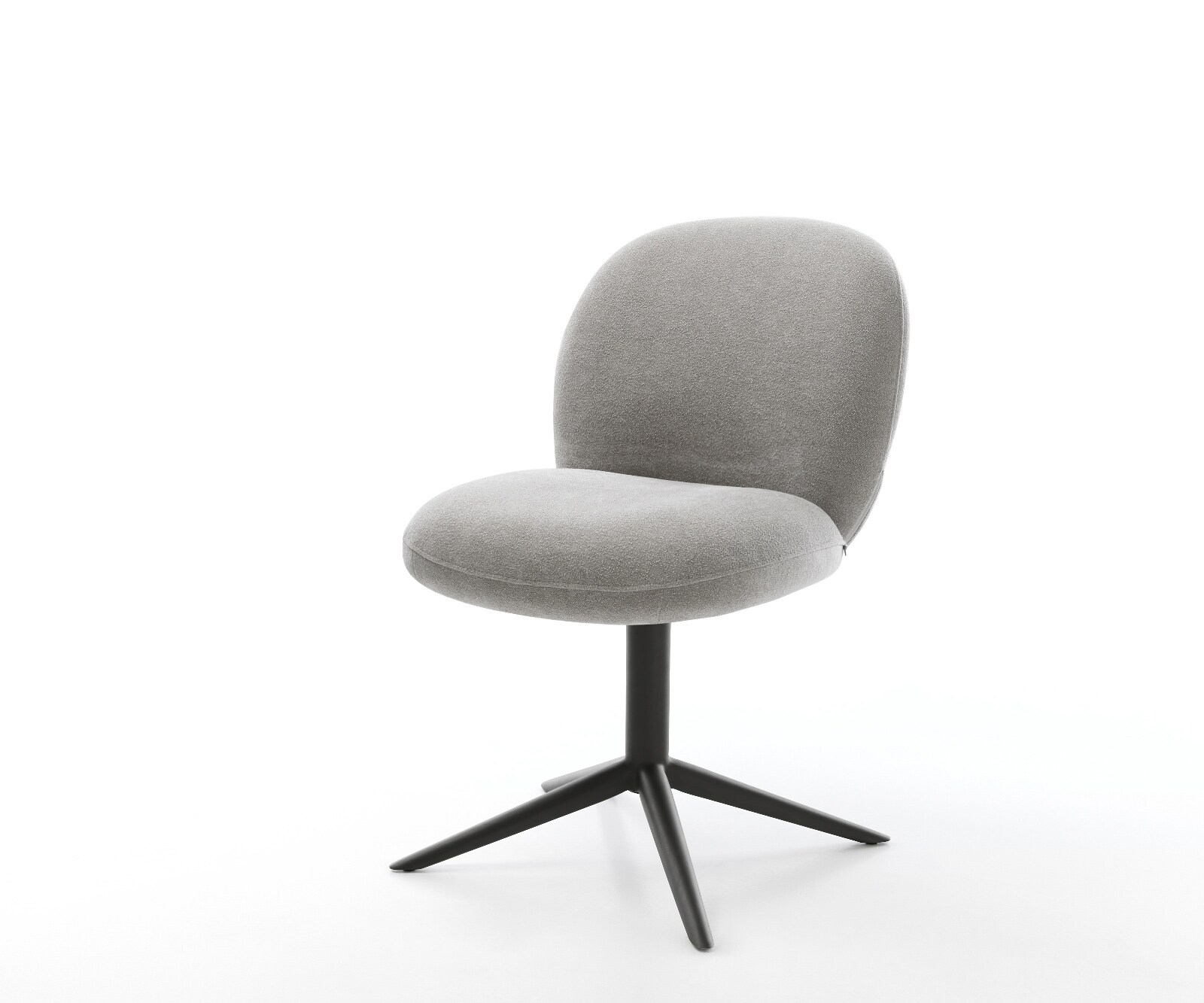 Drehstuhl Nube-Flex Strukturstoff Soft Grau Fußkreuz Schwarz 360° drehbar Wippfunktion Taschenfederkern