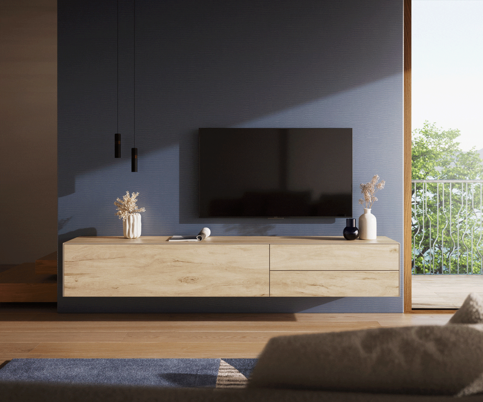 Lowboard Cuor 220 cm Keramik Laminam® Sabbia Eichefarbig 1 Klappe 2 Schubfächer Schwebend 3 Lowboard Cuor 220 cm Keramik Laminam® Sabbia Eichefarbig 1 Klappe 2 Schubfächer Schwebend 3