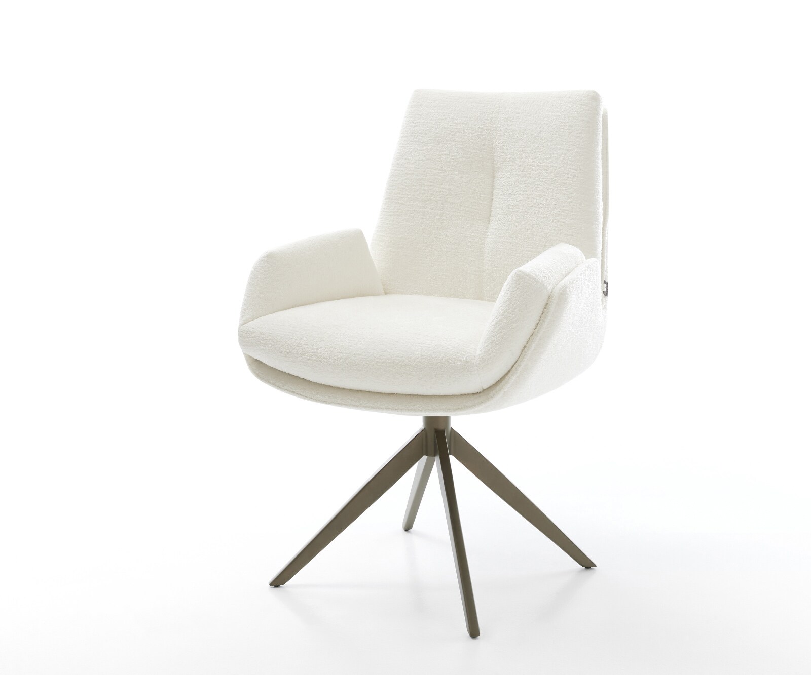 Drehstuhl Clea-Flex Bouclé Soft Beige Kreuzgestell breit Effektfinish Titan günstig online kaufen