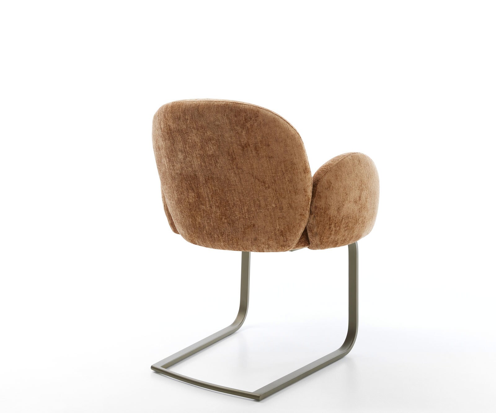 Freischwinger Nube-Flex mit Armlehnen Chenille Rost Freischwinger flach Effektfinish Titan Taschenfederkern 4