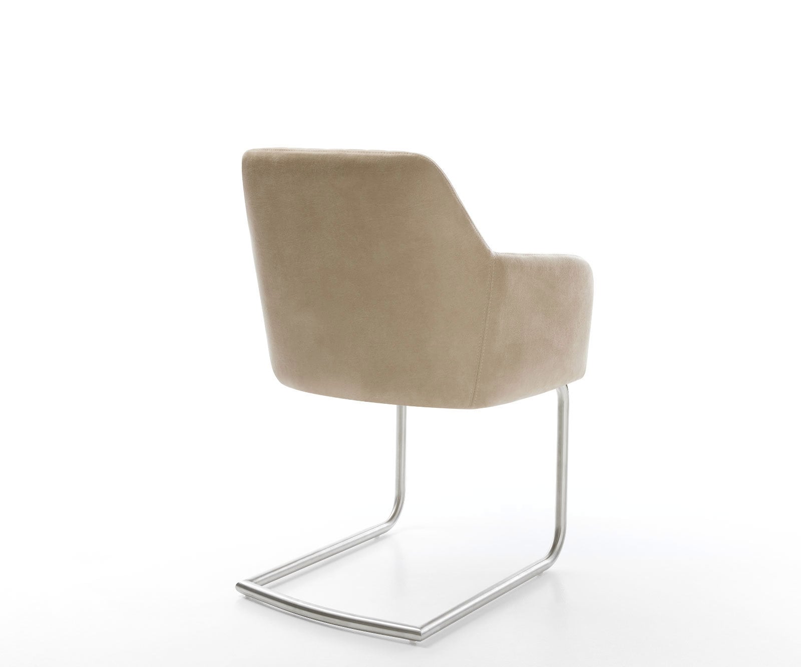 Freischwinger Greg-Flex Mikrofaser Beige Vintage Freischwinger rund Edelstahl Taschenfederkern 4 Freischwinger Greg-Flex Mikrofaser Beige Vintage Freischwinger rund Edelstahl Taschenfederkern 4