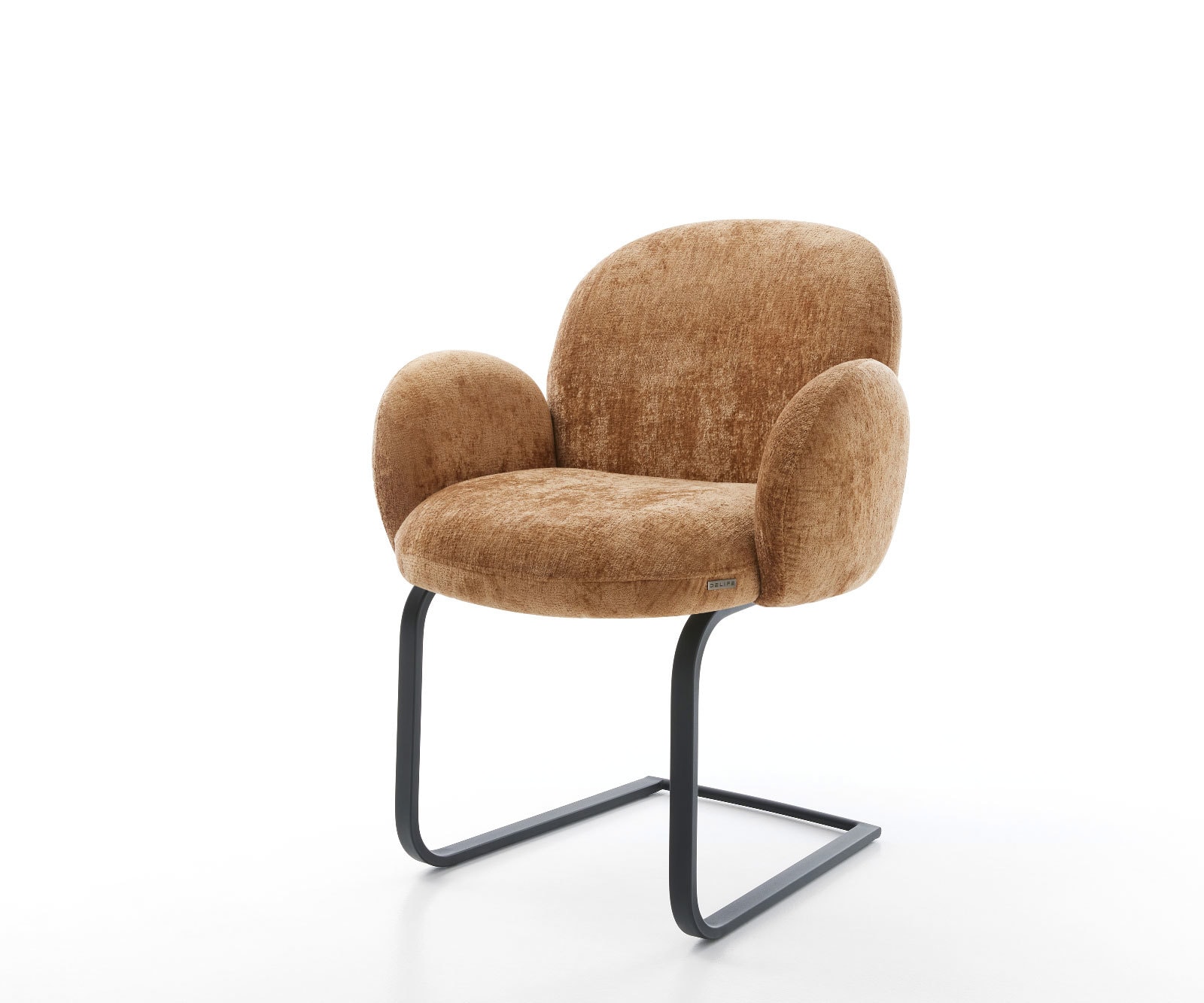 Freischwinger Nube-Flex mit Armlehnen Chenille Rost Freischwinger flach Schwarz Taschenfederkern Freischwinger Nube-Flex mit Armlehnen Chenille Rost Freischwinger flach Schwarz Taschenfederkern