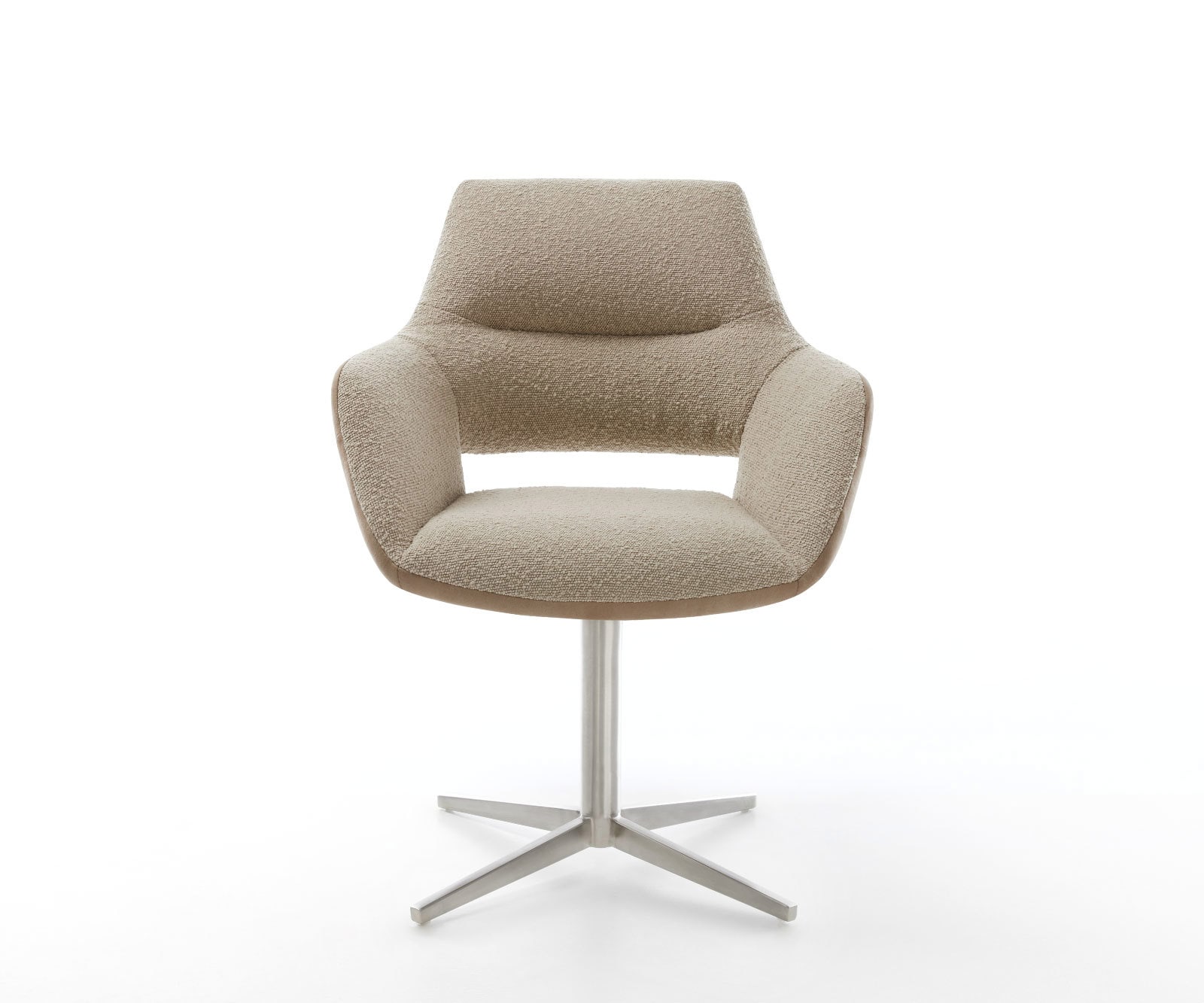 Drehstuhl Yago-Flex mit Armlehnen Materialmix Schlamm Fußkreuz Edelstahl 360° drehbar Taschenfederkern 1 Drehstuhl Yago-Flex mit Armlehnen Materialmix Schlamm Fußkreuz Edelstahl 360° drehbar Taschenfederkern 1