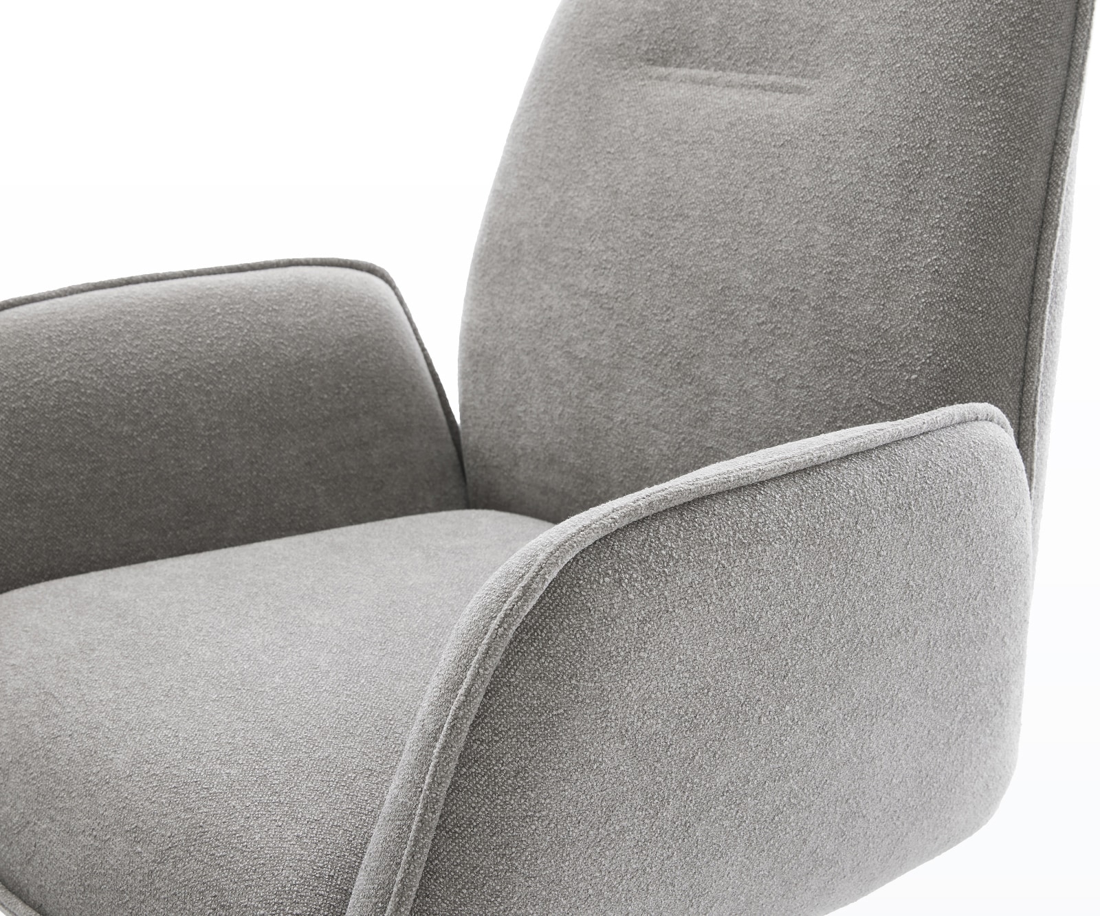 Drehstuhl Zoa-Flex Strukturstoff Soft Grau Fußkreuz Weiß 360° drehbar Wippfunktion Taschenfederkern 3