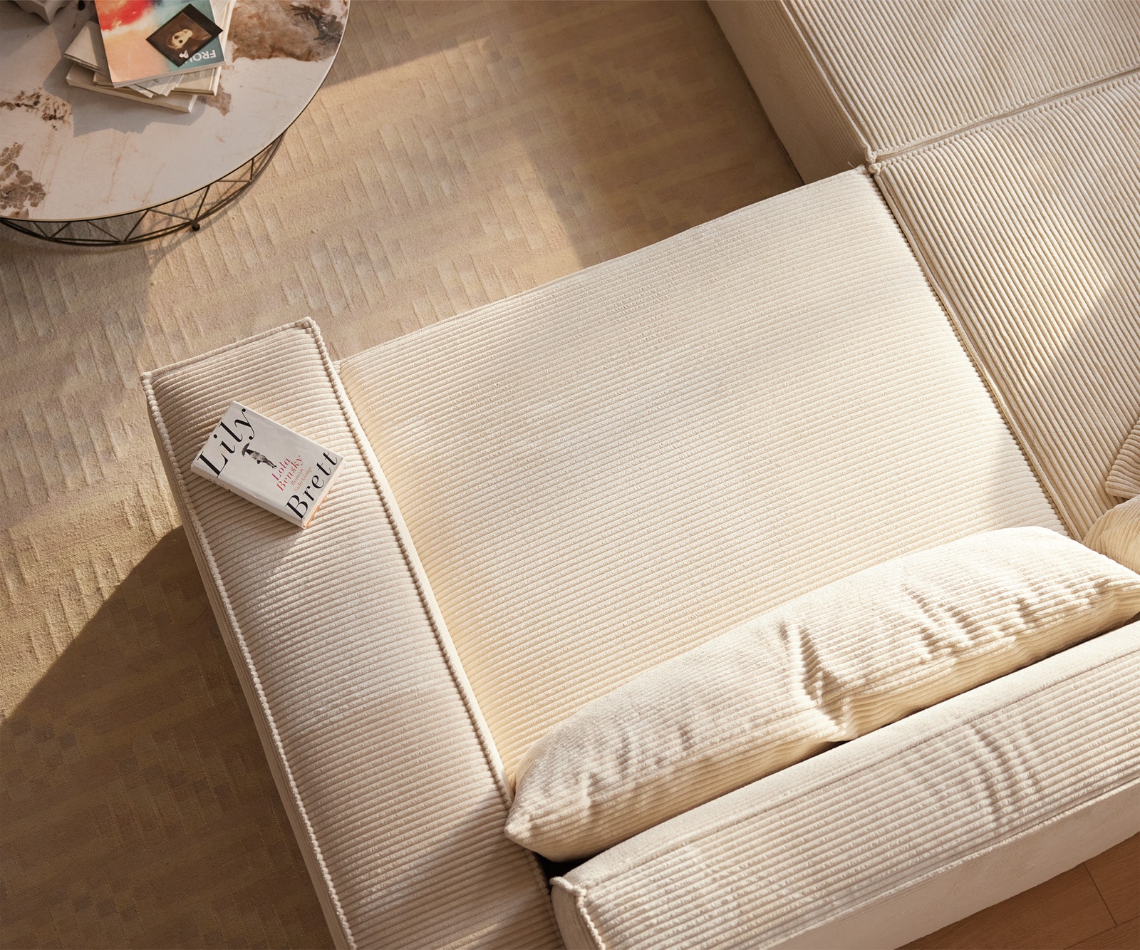 Wohnlandschaft Sirpio XL 360x260 cm Cord Beige Recamiere variabel 5 Wohnlandschaft Sirpio XL 360x260 cm Cord Beige Recamiere variabel 5