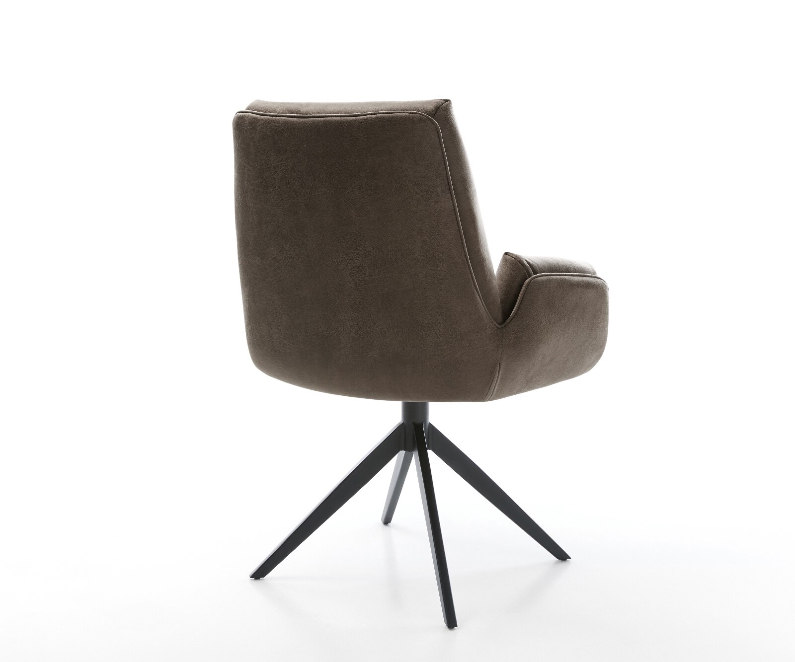Drehstuhl Clea-Flex Mikrofaser Taupe Vintage Kreuzgestell breit Schwarz 360° drehbar Wippfunktion 4