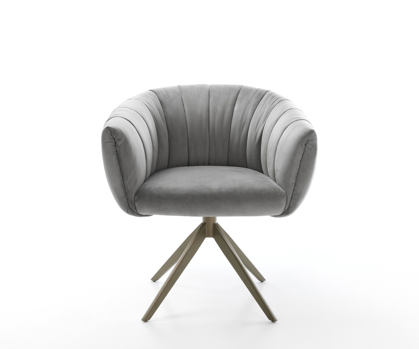 Drehstuhl Jada-Flex Samt Grau Kreuzgestell breit Effektfinish Titan 360° drehbar Wippfunktion Taschenfederkern 2
