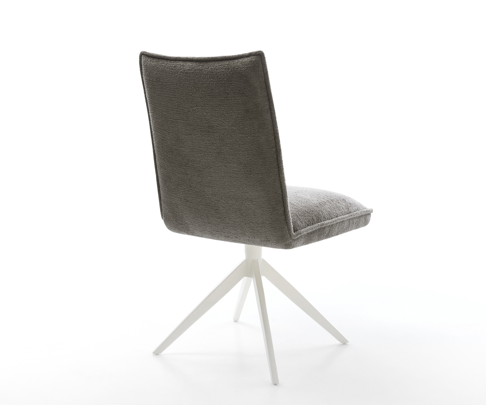 Drehstuhl Lelio-Flex Bouclé Soft Schlamm Kreuzgestell breit Weiß 360° drehbar Wippfunktion Taschenfederkern 4