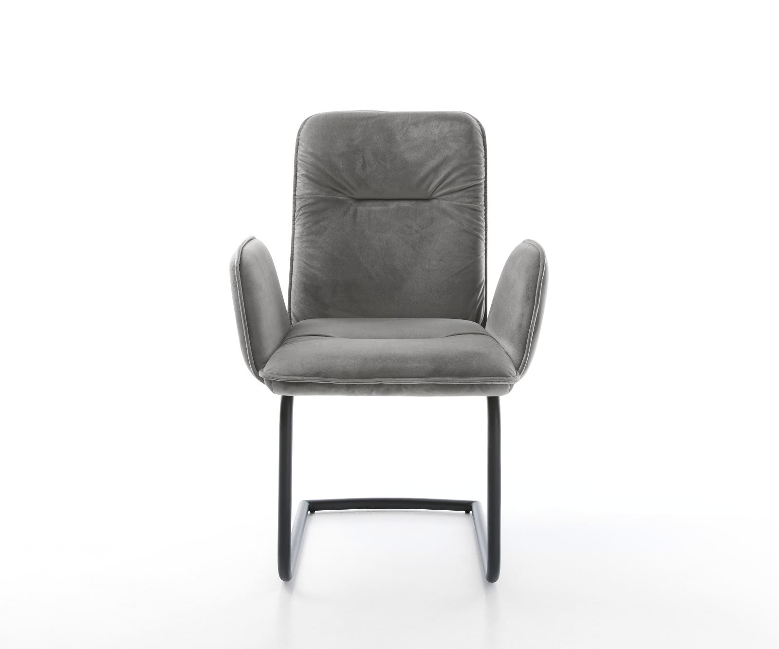 Freischwinger Vinja-Flex Samt Grau Freischwinger rund Schwarz 2