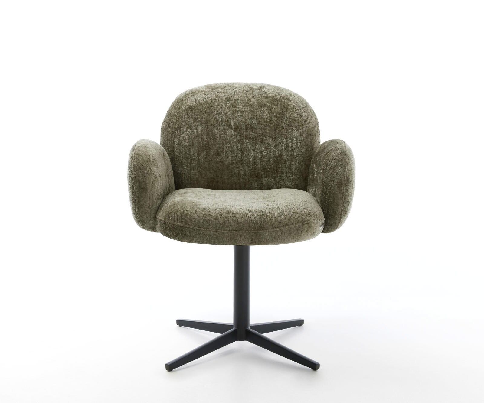 Drehstuhl Nube-Flex mit Armlehnen Chenille Olive Fußkreuz Schwarz 360° drehbar Taschenfederkern 1 Drehstuhl Nube-Flex mit Armlehnen Chenille Olive Fußkreuz Schwarz 360° drehbar Taschenfederkern 1