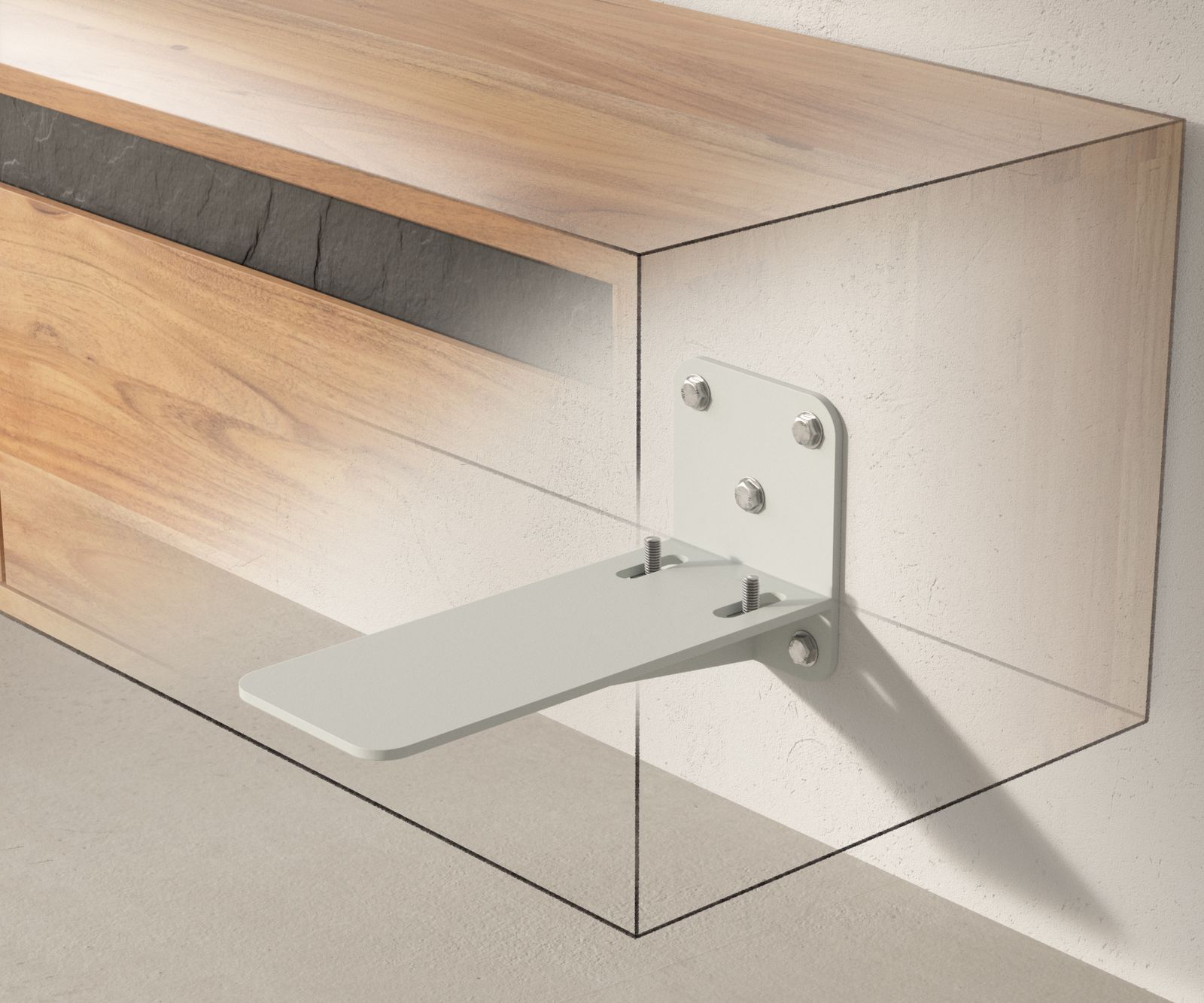Wandbefestigung Wandkonsole Lowboards 2er Set Schwebend TV-Tisch  1