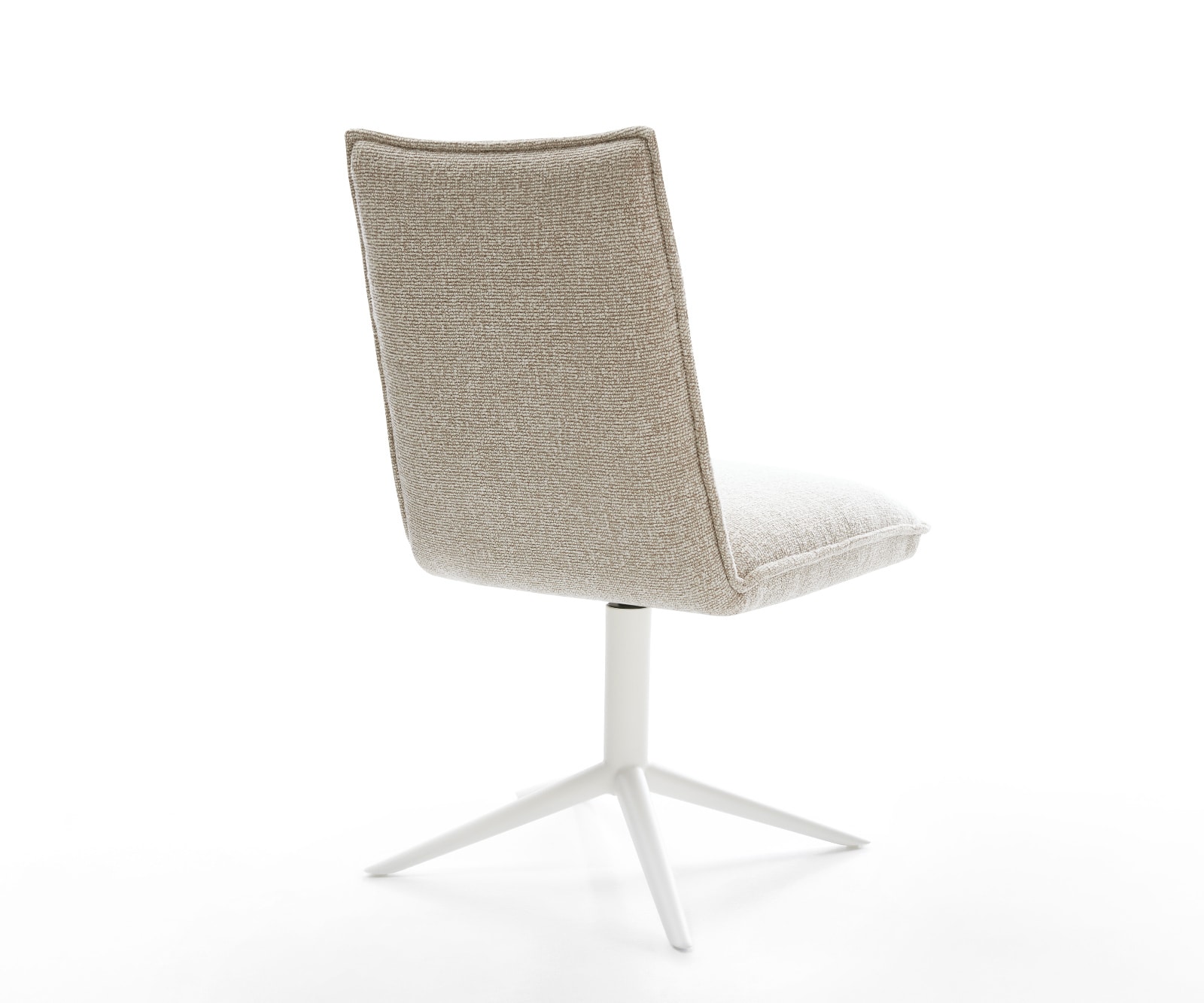Drehstuhl Lelio-Flex Webstoff Soft Beige Fußkreuz Weiß 360° drehbar Wippfunktion Taschenfederkern 4