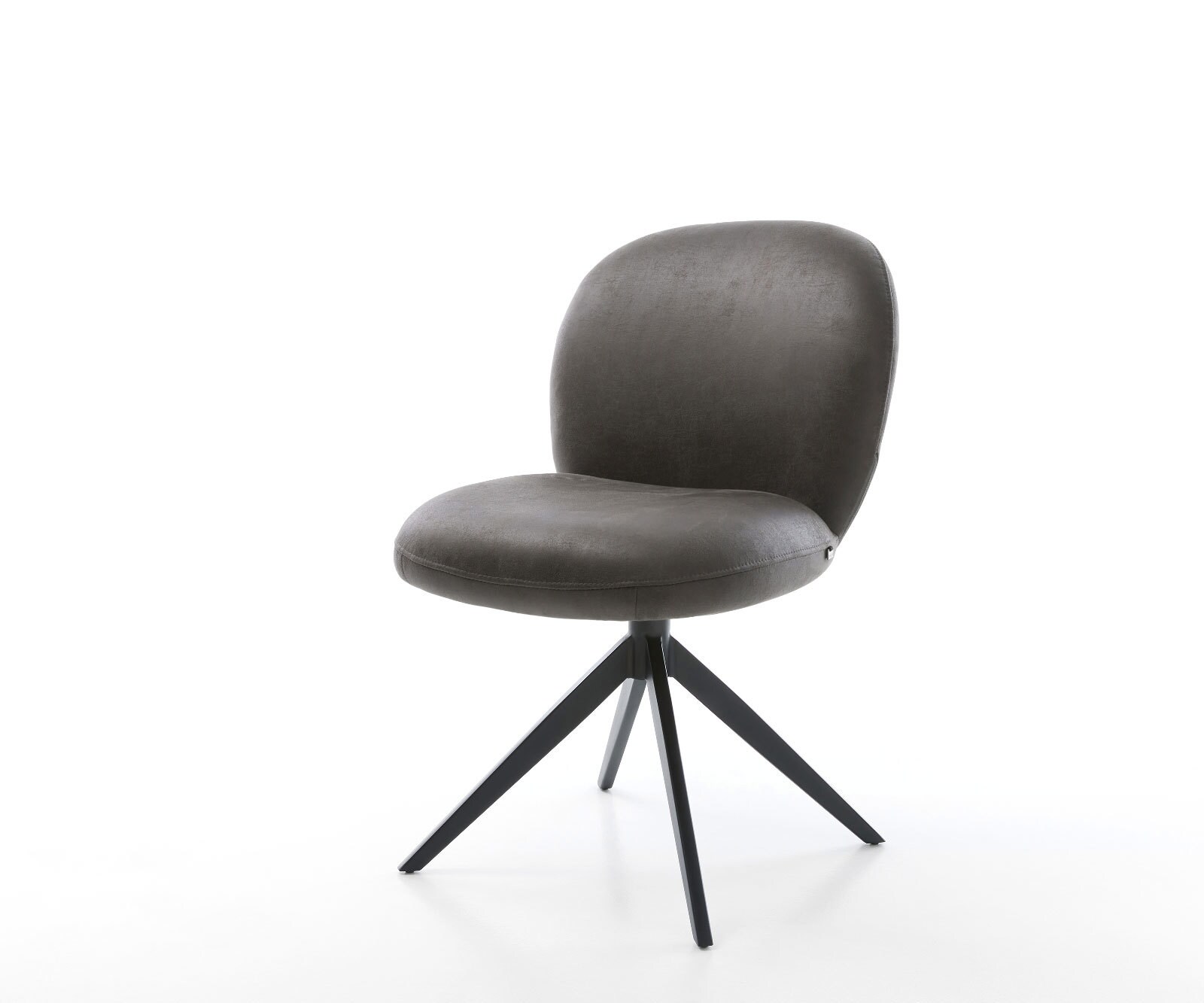 Drehstuhl Nube-Flex Mikrofaser Anthrazit Vintage Kreuzgestell breit Schwarz günstig online kaufen