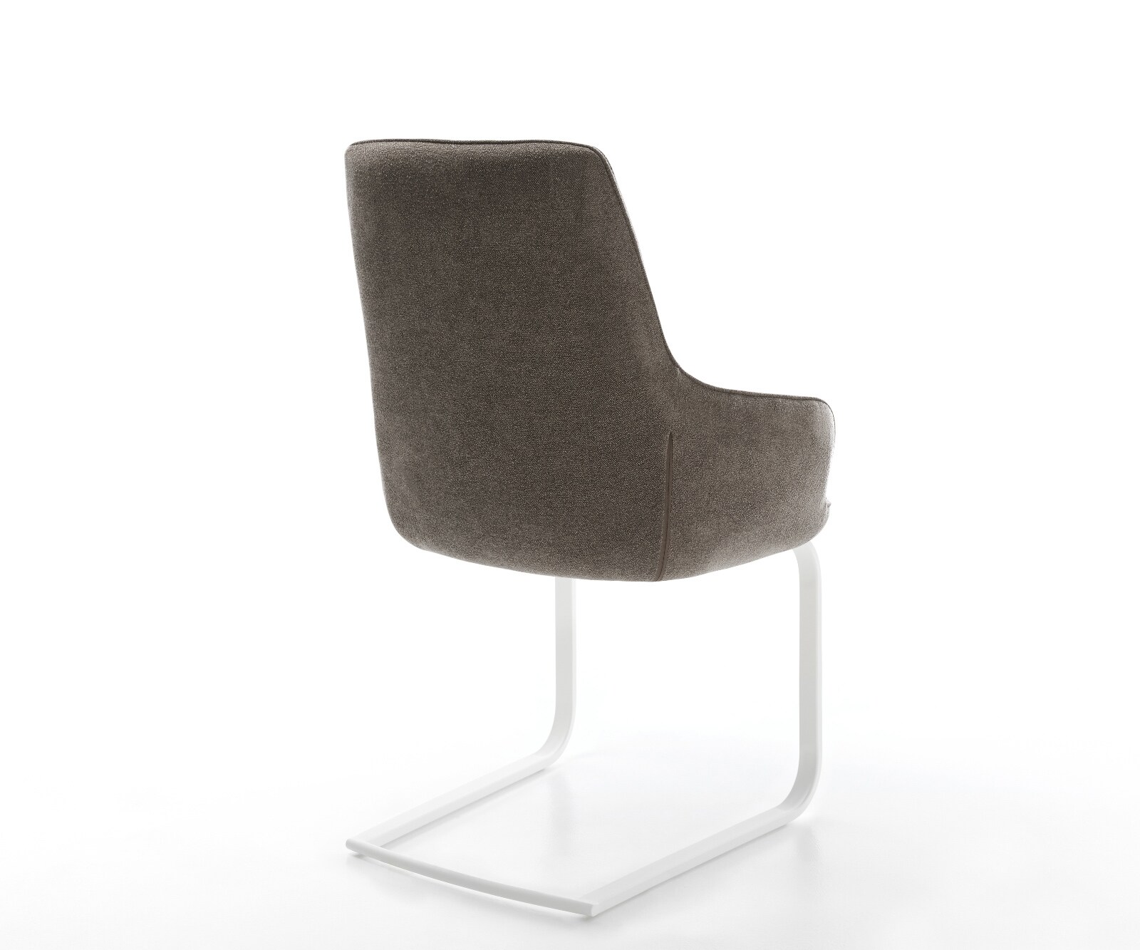 Freischwinger Zelia-Flex mit Armlehnen Strukturstoff Soft Taupe Freischwinger flach Weiß Taschenfederkern 5