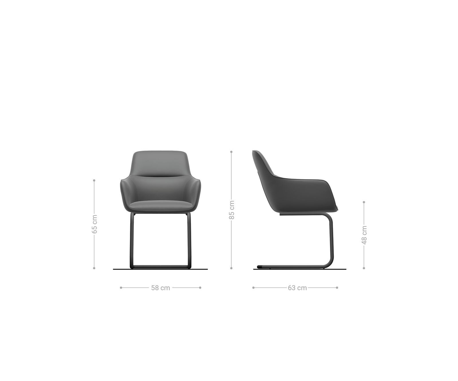 Freischwinger Pejo-Flex Echt-Leder Schwarz Freischwinger rund Schwarz Taschenfederkern 6