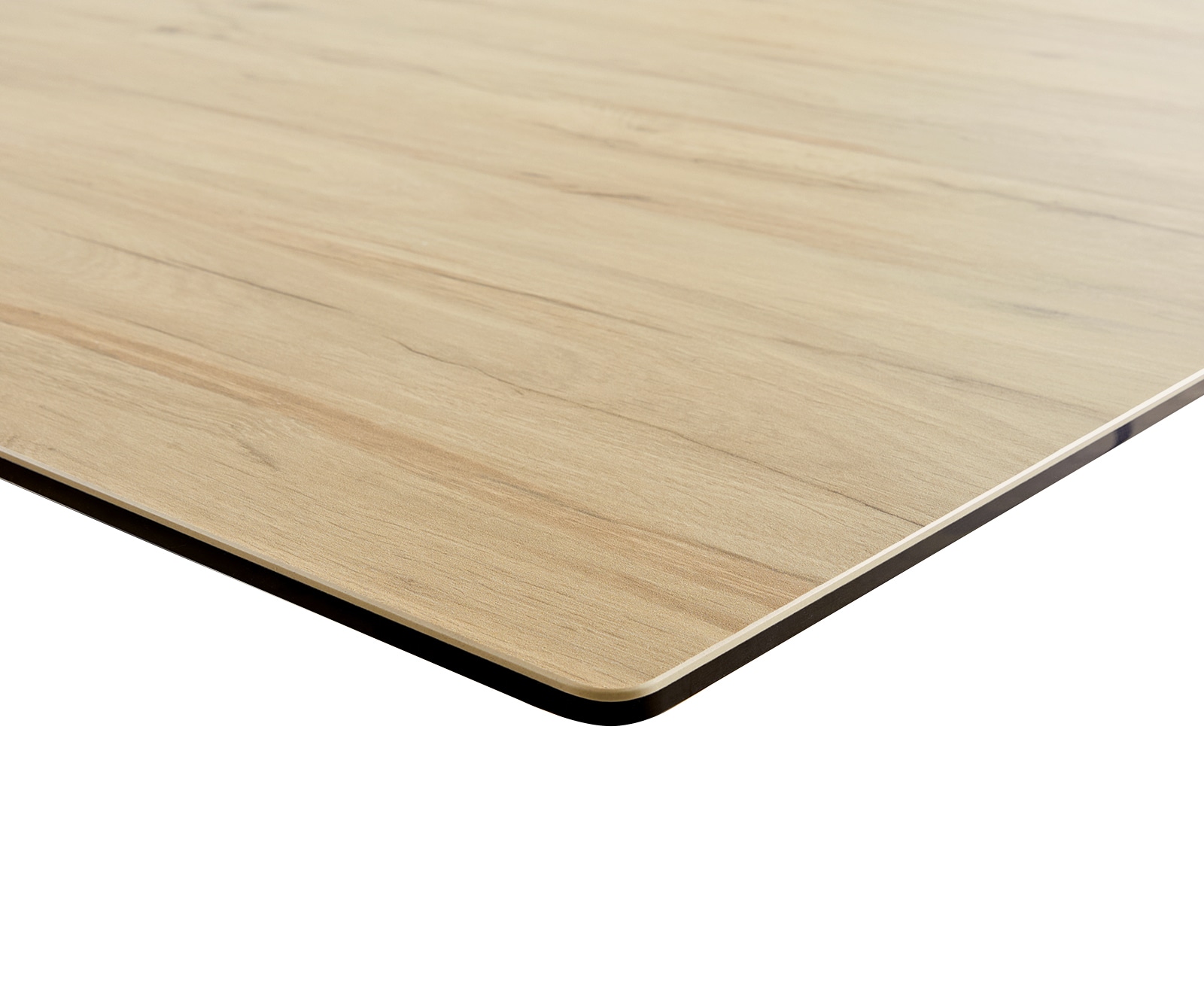 Esstisch Edge 300x100 Keramik Laminam® Sabbia Eichefarbig V-Gestell Flachstahl Schwarz 6