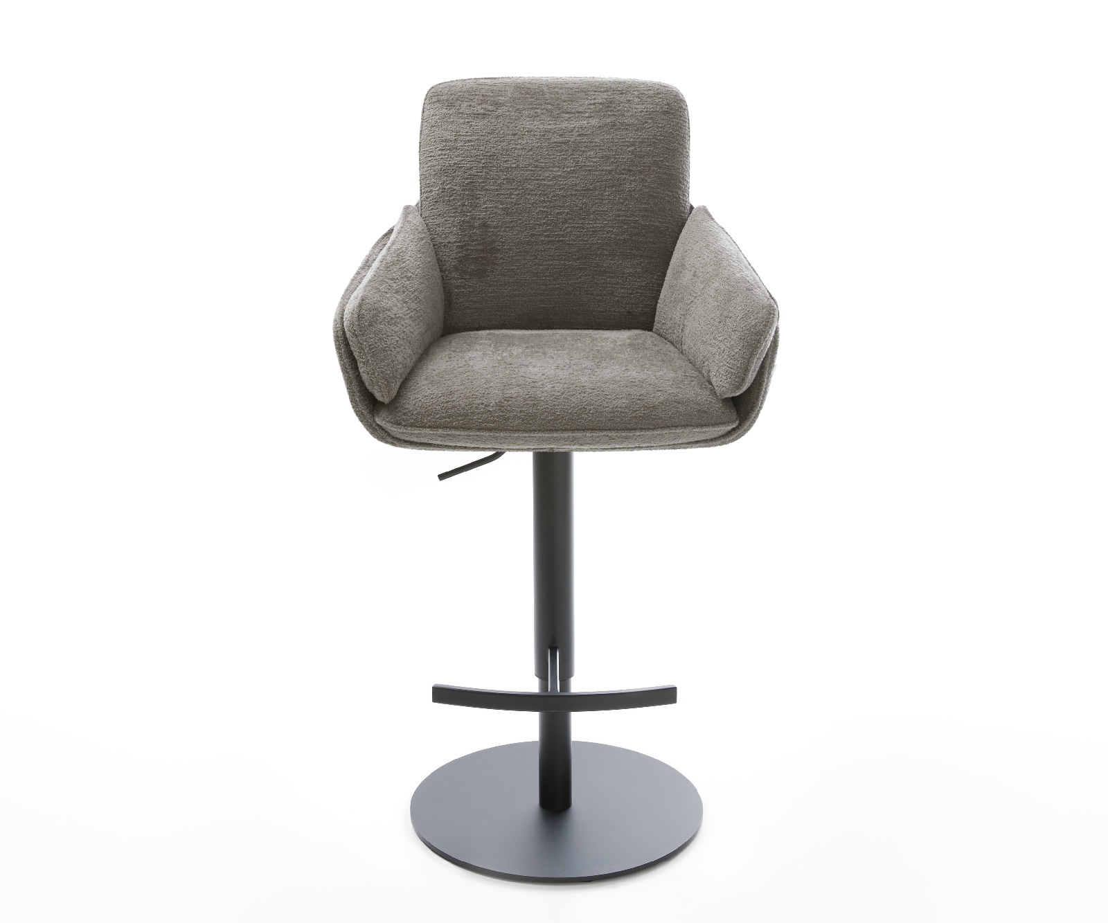 Barstuhl Luan-Flex Bouclé Soft Schlamm Drehfuß höhenverstellbar Metall Schwarz 1