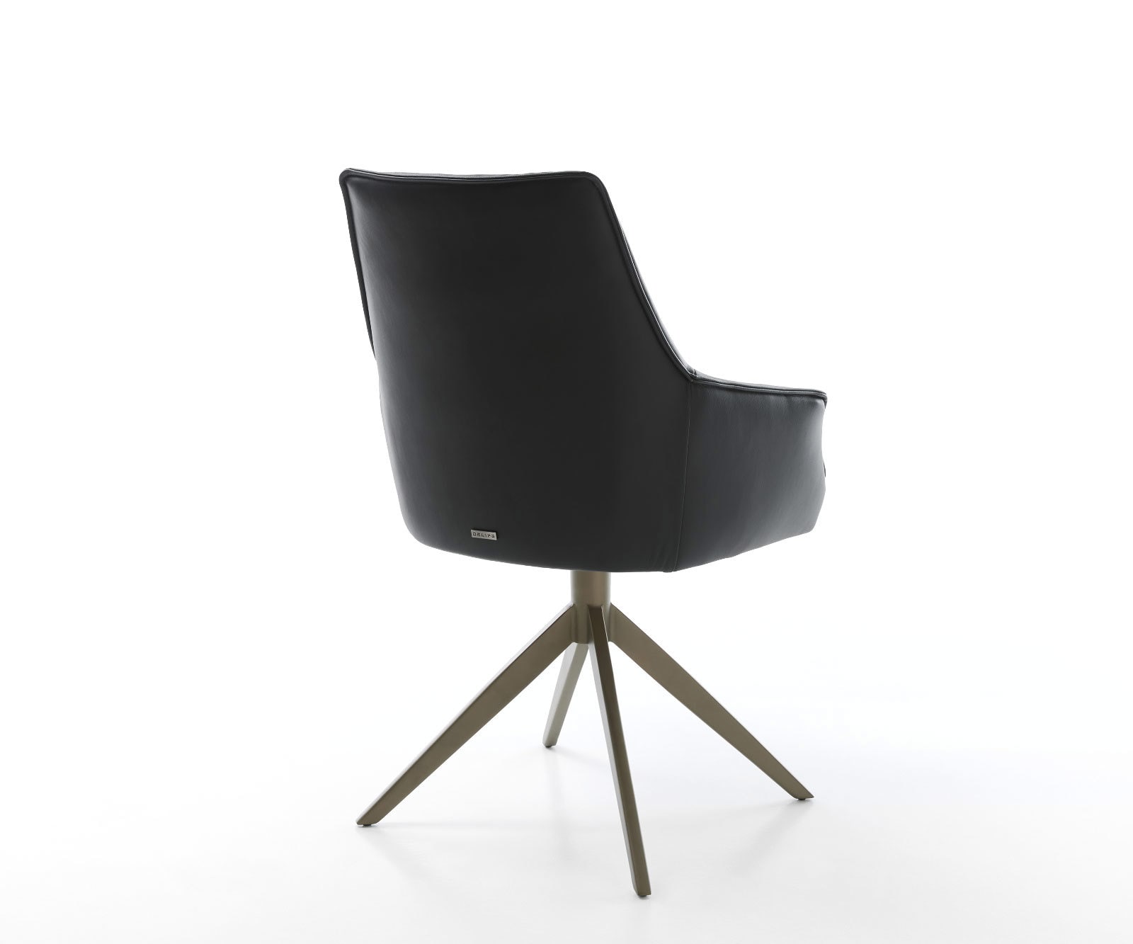 Drehstuhl Alja-Flex mit Armlehnen Echt-Leder Schwarz Kreuzgestell breit Effektfinish Titan 360° drehbar Taschenfederkern 4 Drehstuhl Alja-Flex mit Armlehnen Echt-Leder Schwarz Kreuzgestell breit Effektfinish Titan 360° drehbar Taschenfederkern 4