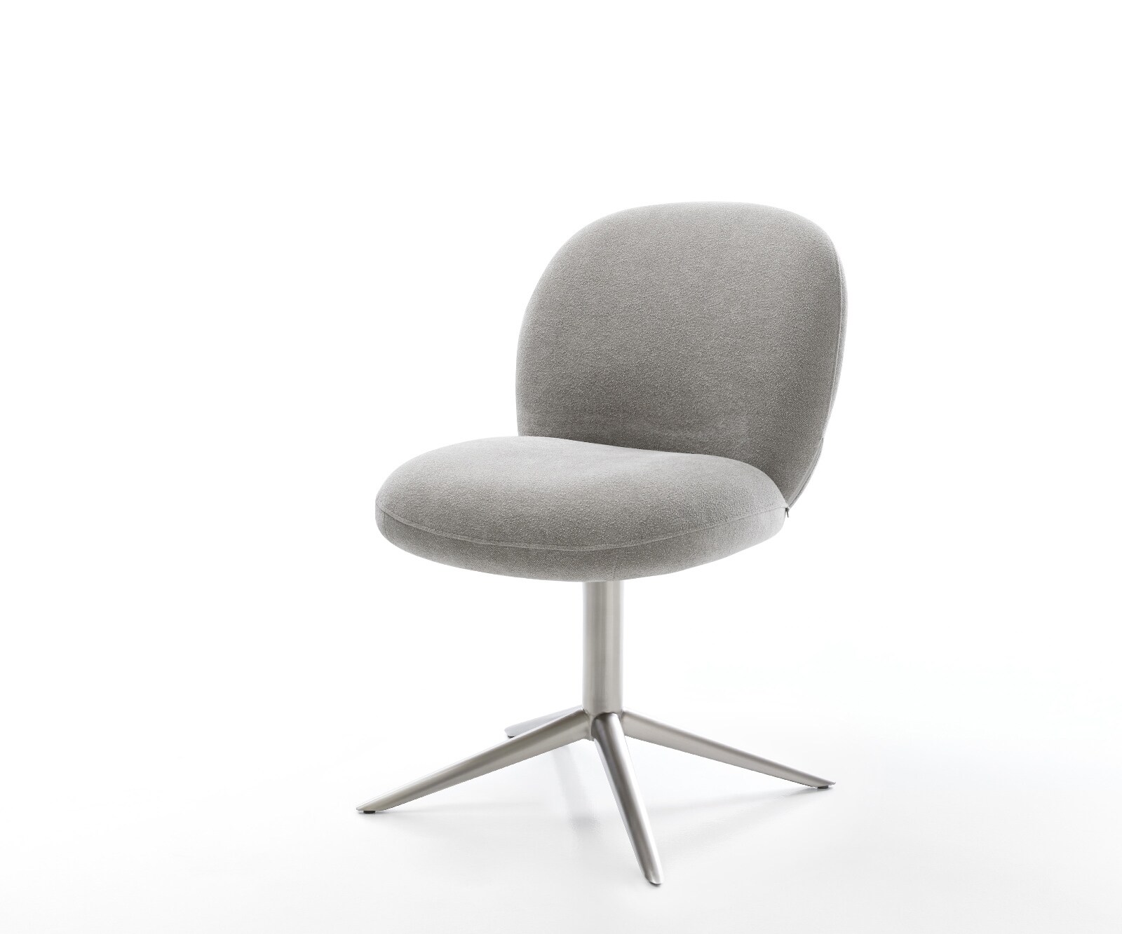 Drehstuhl Nube-Flex Strukturstoff Soft Grau Fußkreuz Edelstahl 360° drehbar günstig online kaufen