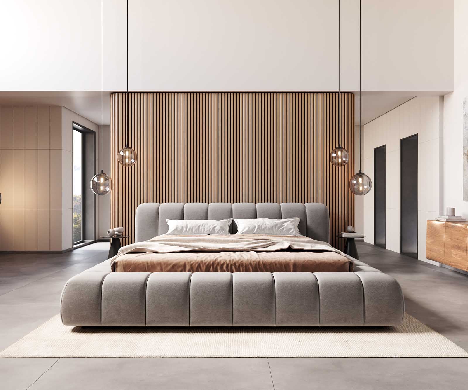 Polsterbettgestell Cutio 180x200 cm Mikrofaser Grau 2 Polsterbettgestell Cutio 180x200 cm Mikrofaser Grau 2