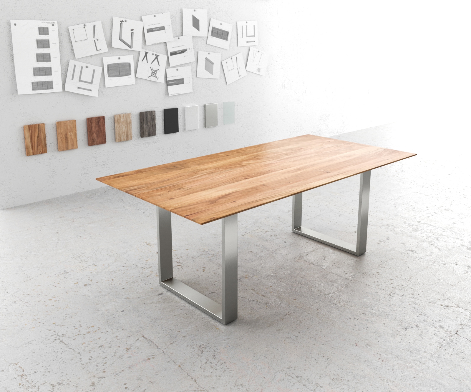 Esstisch Edge Massivholz Schweizer Kante Rechteck 1 Esstisch Edge Massivholz Schweizer Kante Rechteck 1