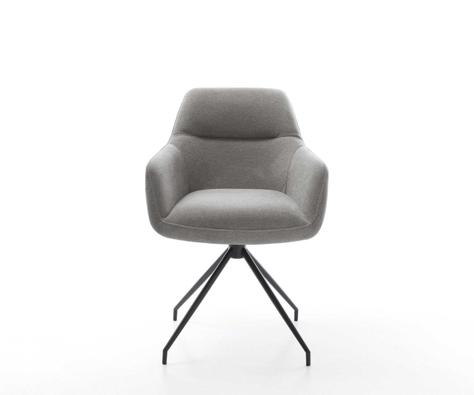 Esszimmerstuhl Pejo-Flex Strukturstoff Soft Grau Kreuzgestell konisch Schwarz Taschenfederkern 2