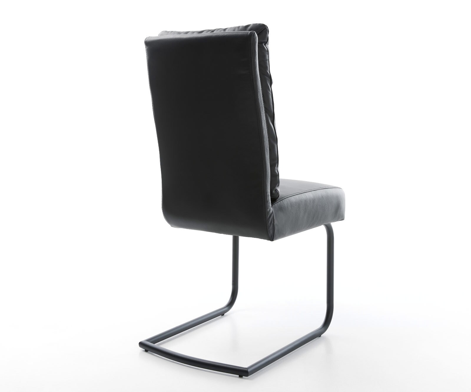 Freischwinger Pela-Flex Echt-Leder Schwarz Freischwinger rund Schwarz Taschenfederkern 4