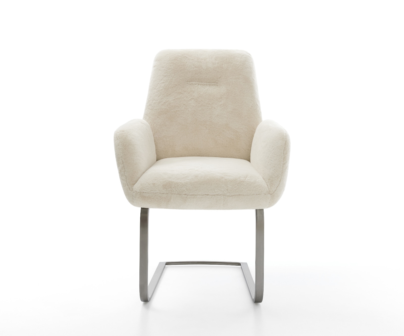 Freischwinger Zoa-Flex Plüsch Creme-Weiß Freischwinger flach Graphit Taschenfederkern 2