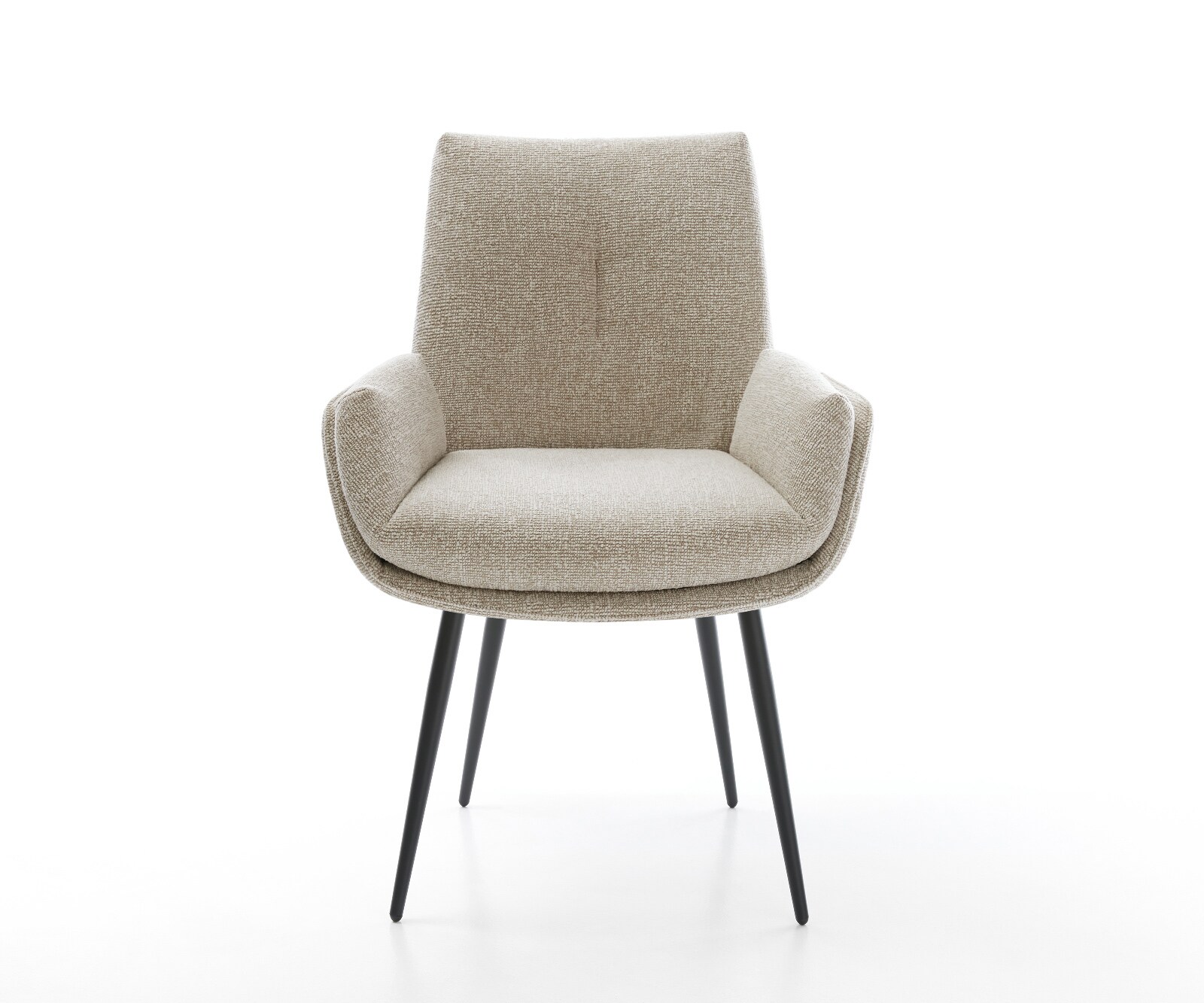 Esszimmerstuhl Clea-Flex Webstoff Soft Beige 4-Fuß konisch Schwarz 1