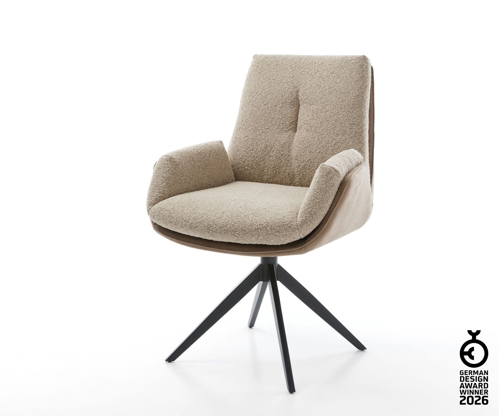 Drehstuhl Clea-Flex Materialmix Schlamm Kreuzgestell breit Schwarz 360° dre günstig online kaufen