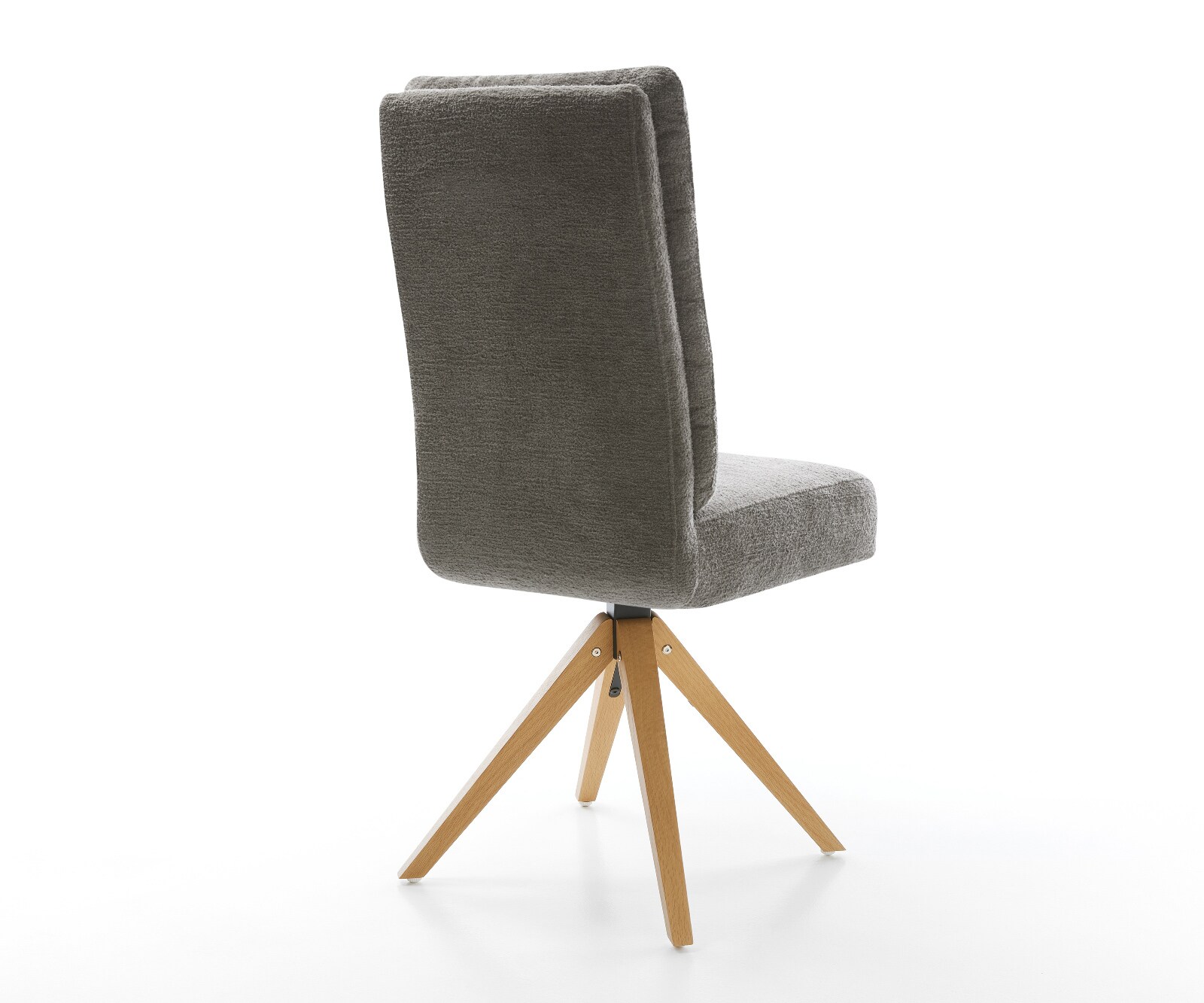 Drehstuhl Pela-Flex Bouclé Soft Schlamm Holzgestell kantig Natur 360° drehbar Taschenfederkern 4