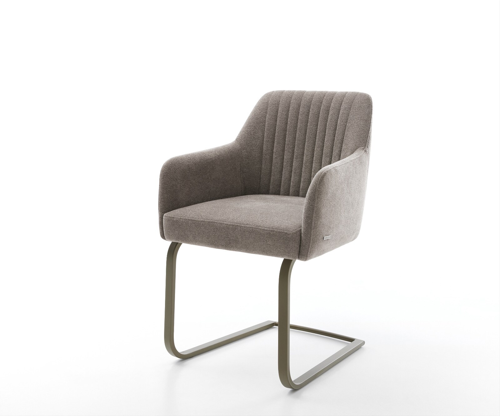 Freischwinger Greg-Flex Strukturstoff Soft Taupe Freischwinger flach Effektfinish Titan Taschenfederkern